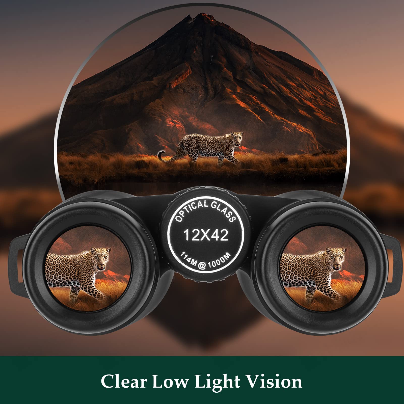 Adorrgon 12X42 Hd Binoculars For Adults High Powered With Phone Adapter, Tripod And Tripod Adapter - Large View Binoculars With Clear Low Light Vision - Binocular For Bird Watching Cruise Travel