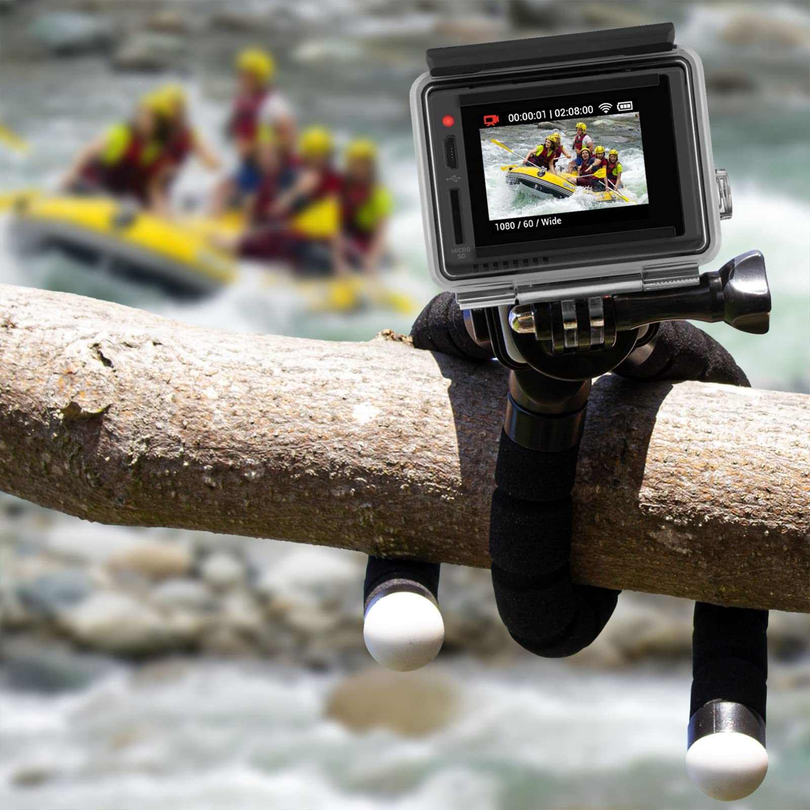 Comzon Tripod For Phone, Octopus Foam Legs Tripod For Camera, Compatible With Iphone/Smartphone/Dslr/Gopro/Digital Camera, Comes With Gopro Adapter/Phone Holder