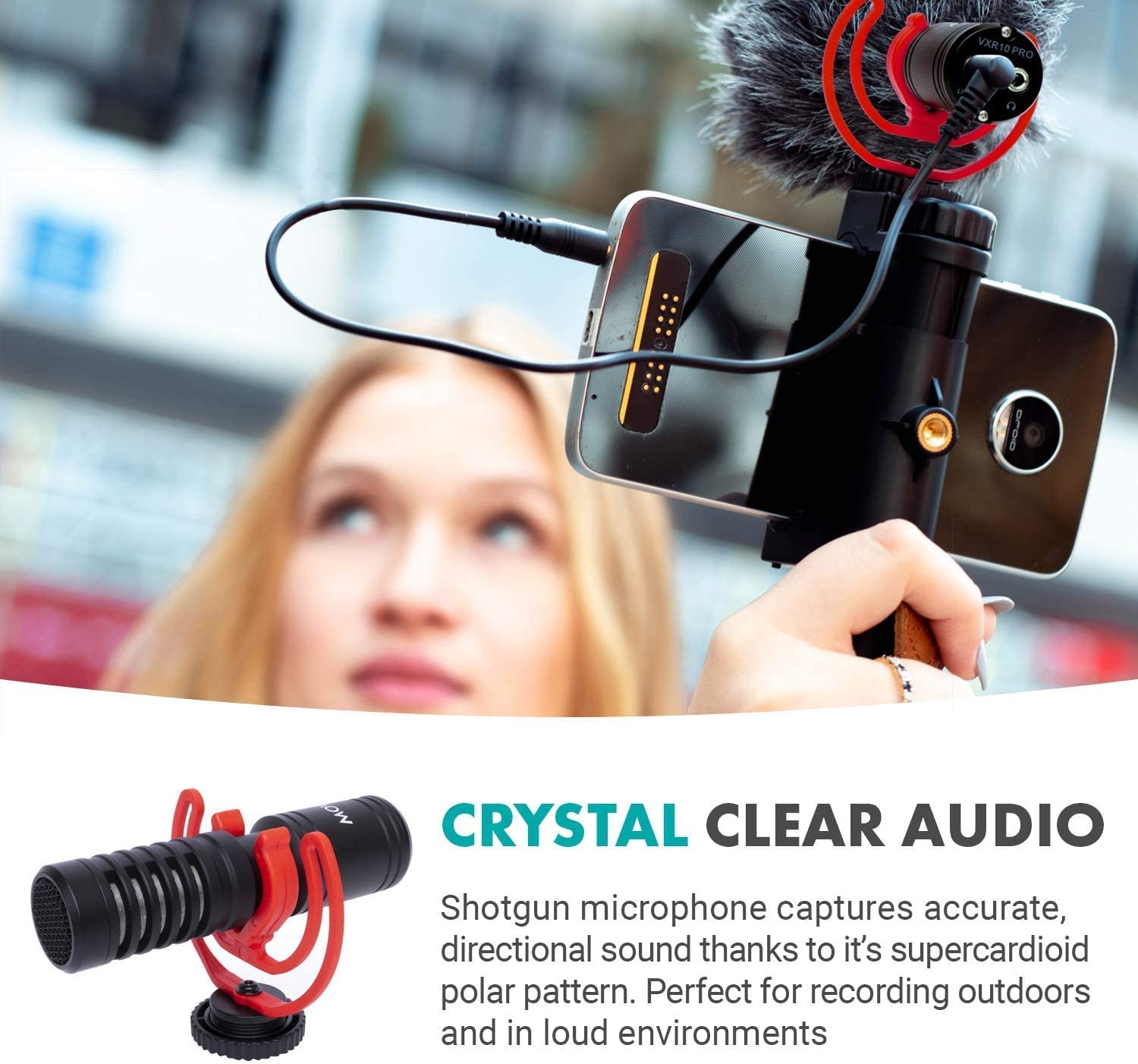 Movo Ivlog1 Smartphone Video Vlogging Bundle With Supercardioid Microphone, Mini And Fullsize Tripods, Led Camera Light, Wide-Angle Lens External Microphone For Iphone And Android…