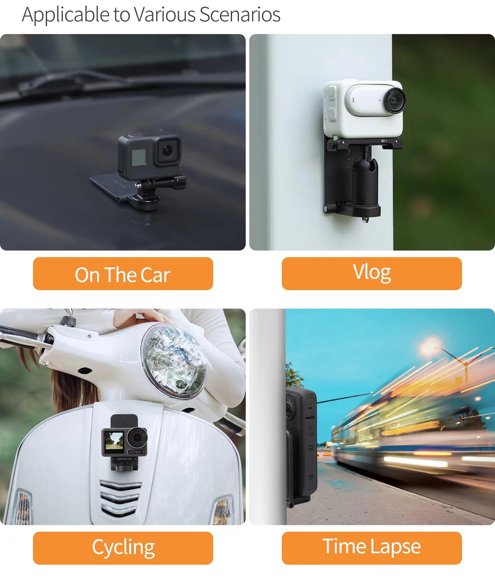 Woenjo Magnetic Mount Stand Compatible For Insta360 X5 X4, Magnet Steering Holder Bracket With 1/4 Screw For Insta 360 Action Camera, Stand Base For Insta360 X5/X4/X3/Go 3/Go 2/Dji Pocket 3