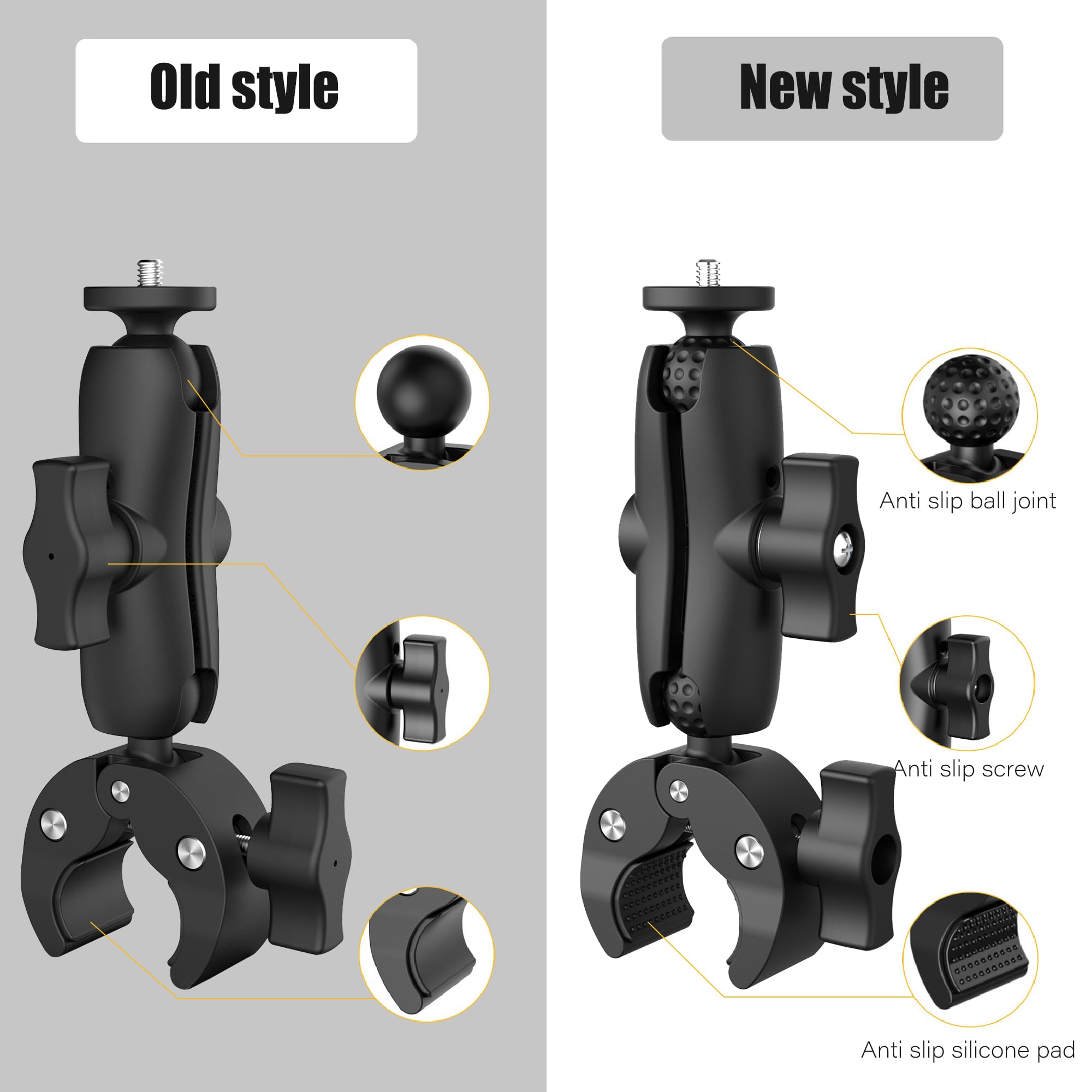 Shewtme Double Head Super Clamp, Ballhead Magic Arm Camera Clamp, Crab-Shaped Monitor Clamp With 1/4"-20, 3/8"-16 Threaded Holes For Sony Canon Nikon Dslr Camera/Insta360/Led Lights/Phone (6Cm)