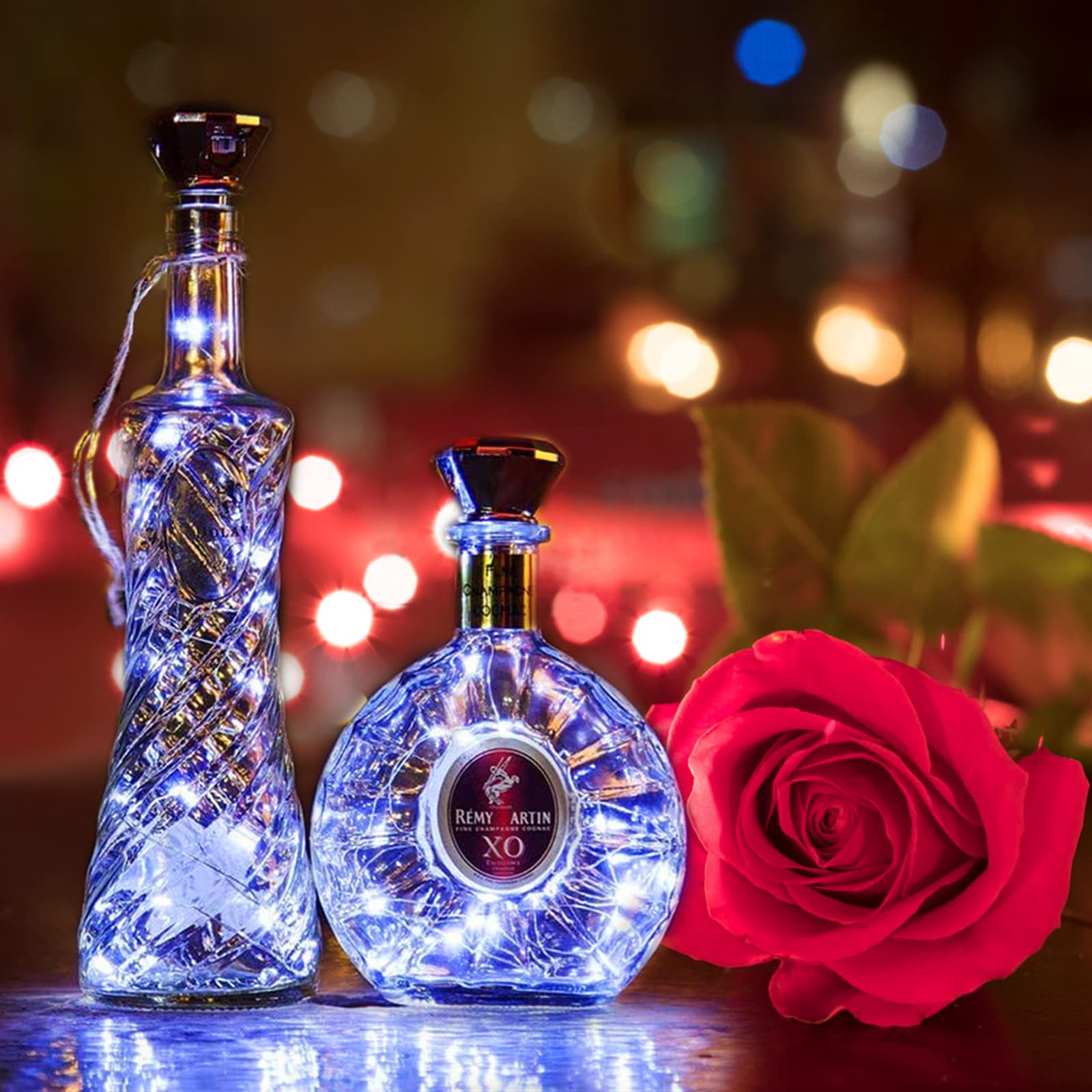Angmln Solar Diamond Shaped Wine Bottle Cork Lights 10 Pack Solar String Fairy Lights Outdoor Waterproof For Wedding Holiday Garden Patio Pathway Bar Concert Indoor Outdoor Decorative (Warm White)