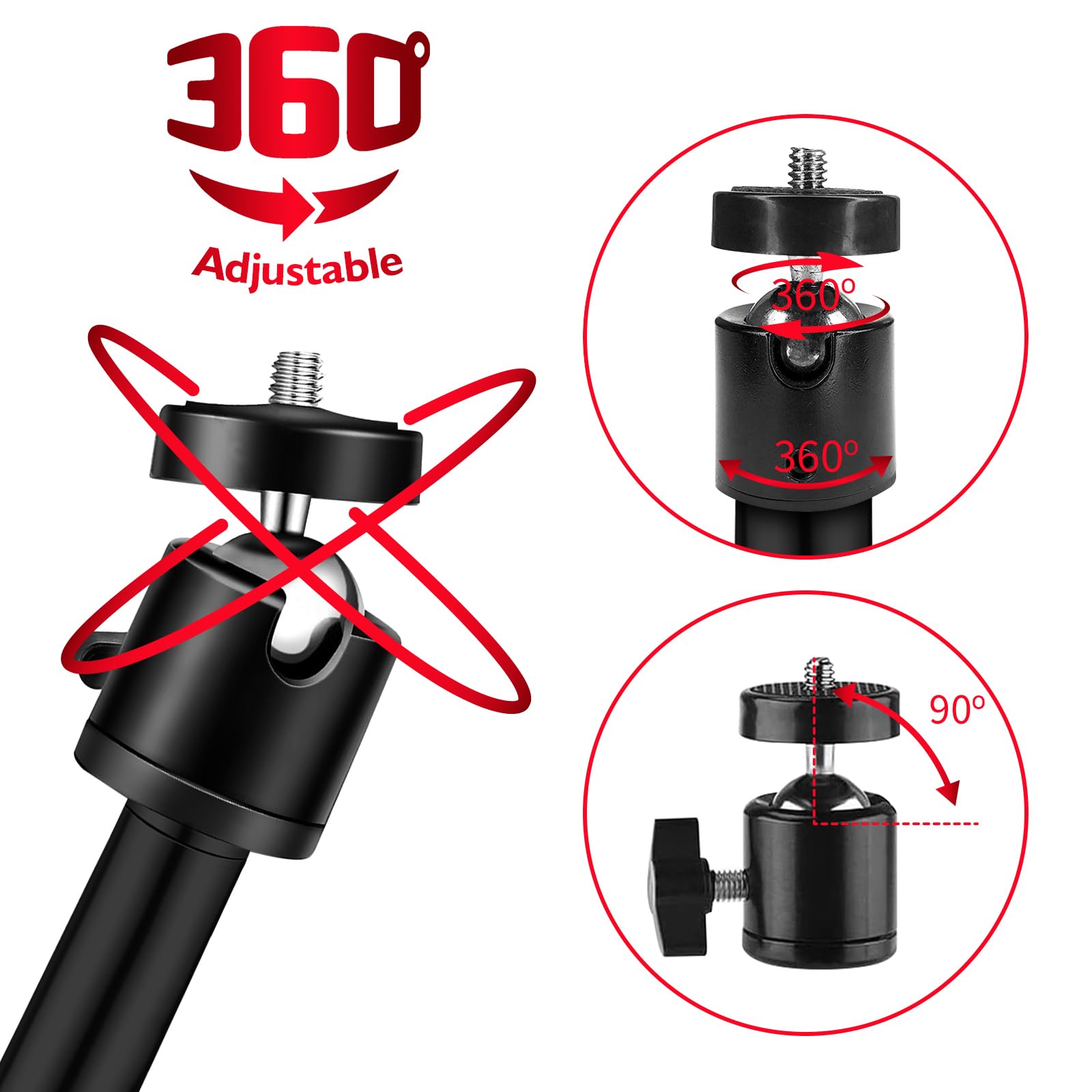 Adfitjo Game & Trail Camera Mount, 3 In 1 Aluminum 360 Degree Rotation Trail Camera Stand Mount Ground Holder, Thread Connection 1/4''-20 (6 Mm) For Hunting Cameras, Solar Panels, Etc.(1 Pack)