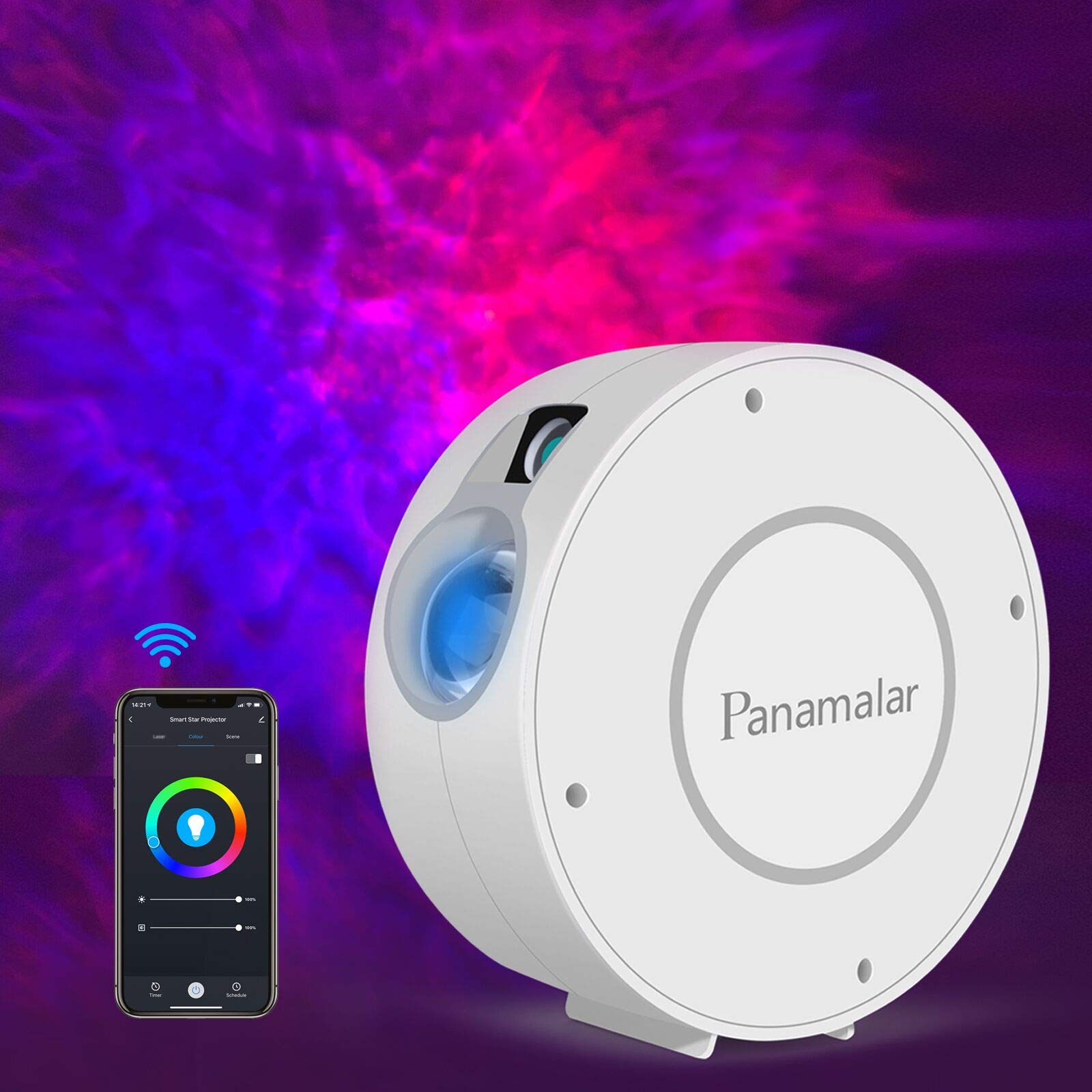 Panamalar Smart Star Projector, Wifi Galaxy Light Projector Nebula Cloud Projector With App Control,Timer,Alexa Voice Control, Starry Sky Projector Night Light For Bedroom Kids Party 