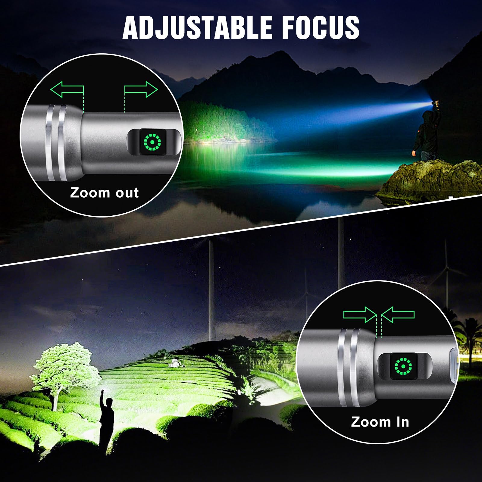 Ciwuzxs Flashlight High Lumens Rechargeable, 3000 Lumen Super Bright Led Flashlights With 6 Light Modes, Ipx6 Waterproof, Powerful Handheld Flash Light For Camping Home Emergencies