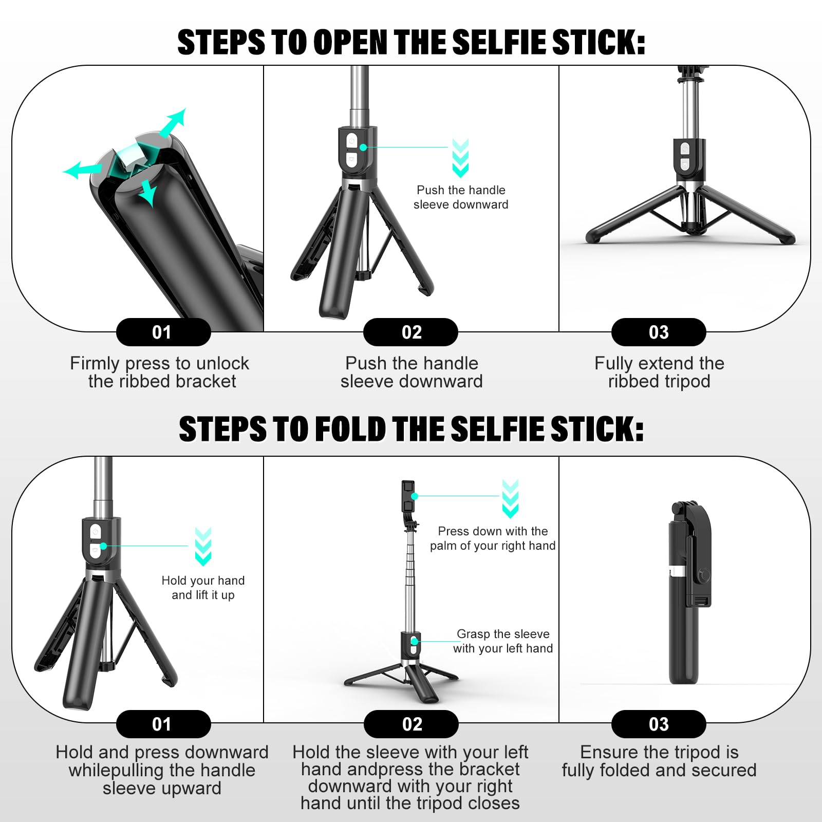 Noox Portable Selfie Stick With Remote, Extendable Cell Phone Tripod For Iphone 15/14/13/12/11/X/8/7, Galaxy S23/S22/S21/S20/Note/Z Flip, Pixel, Oneplus, Travel Phone Mount Holder Filming Video Recording