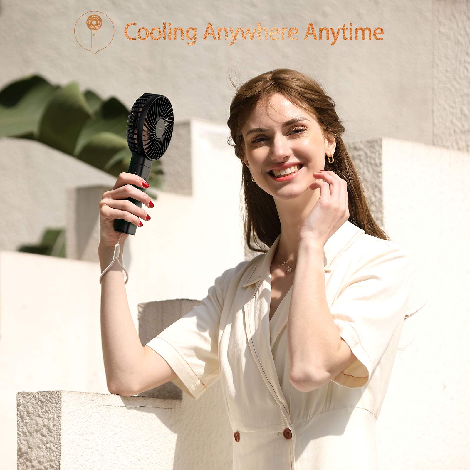 Outxe Funme Portable Handheld Fan 5000Mah Usb Desk Fan Person 4 Speed Settings For Outdoor Travel