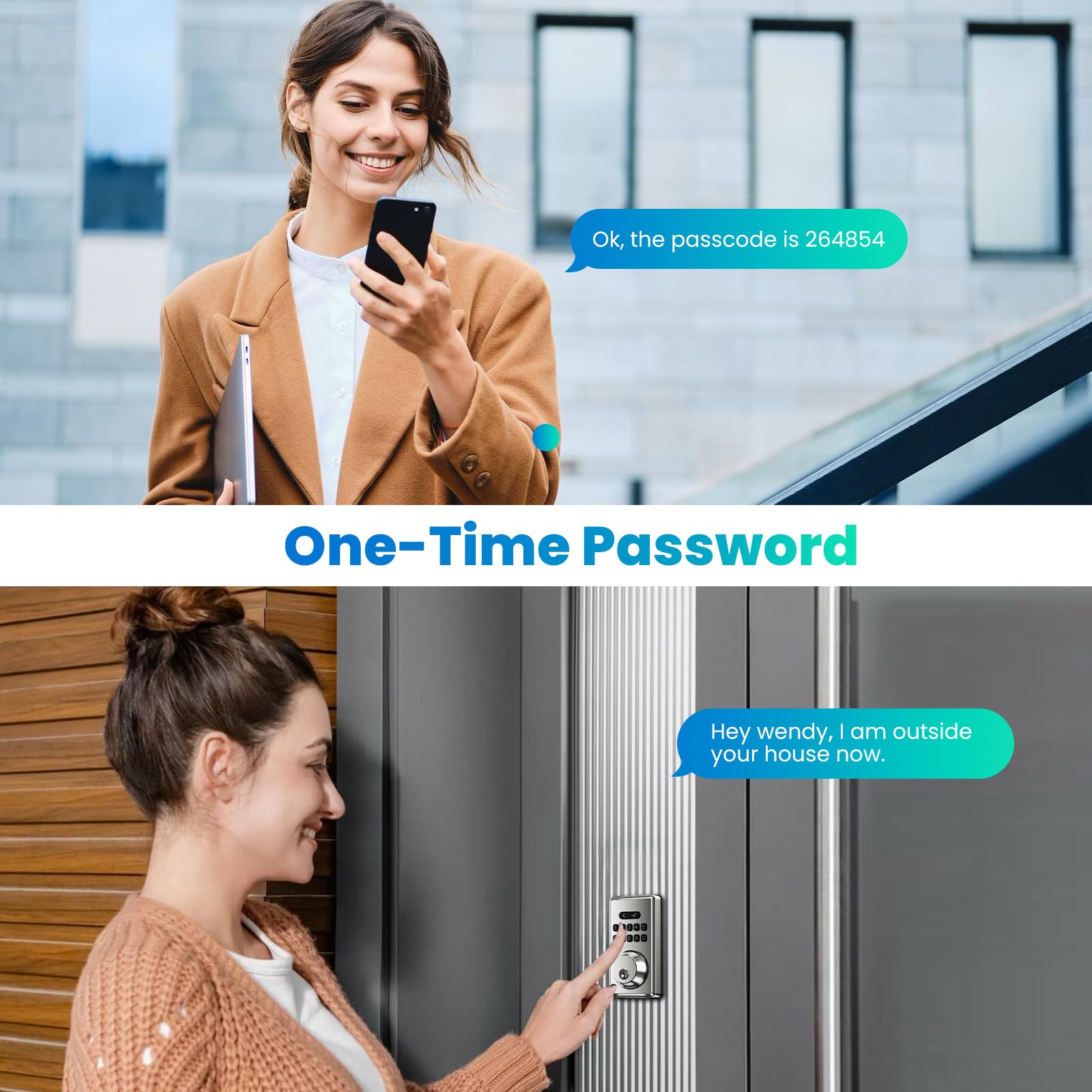 Mousetro Keyless Entry Door Lock, Electronic Keypad Deadbolt For Front Door, Smart Locks With 6 Digital Code, Auto Lock, Anti-Peeking Password, Easy Installation, Silver