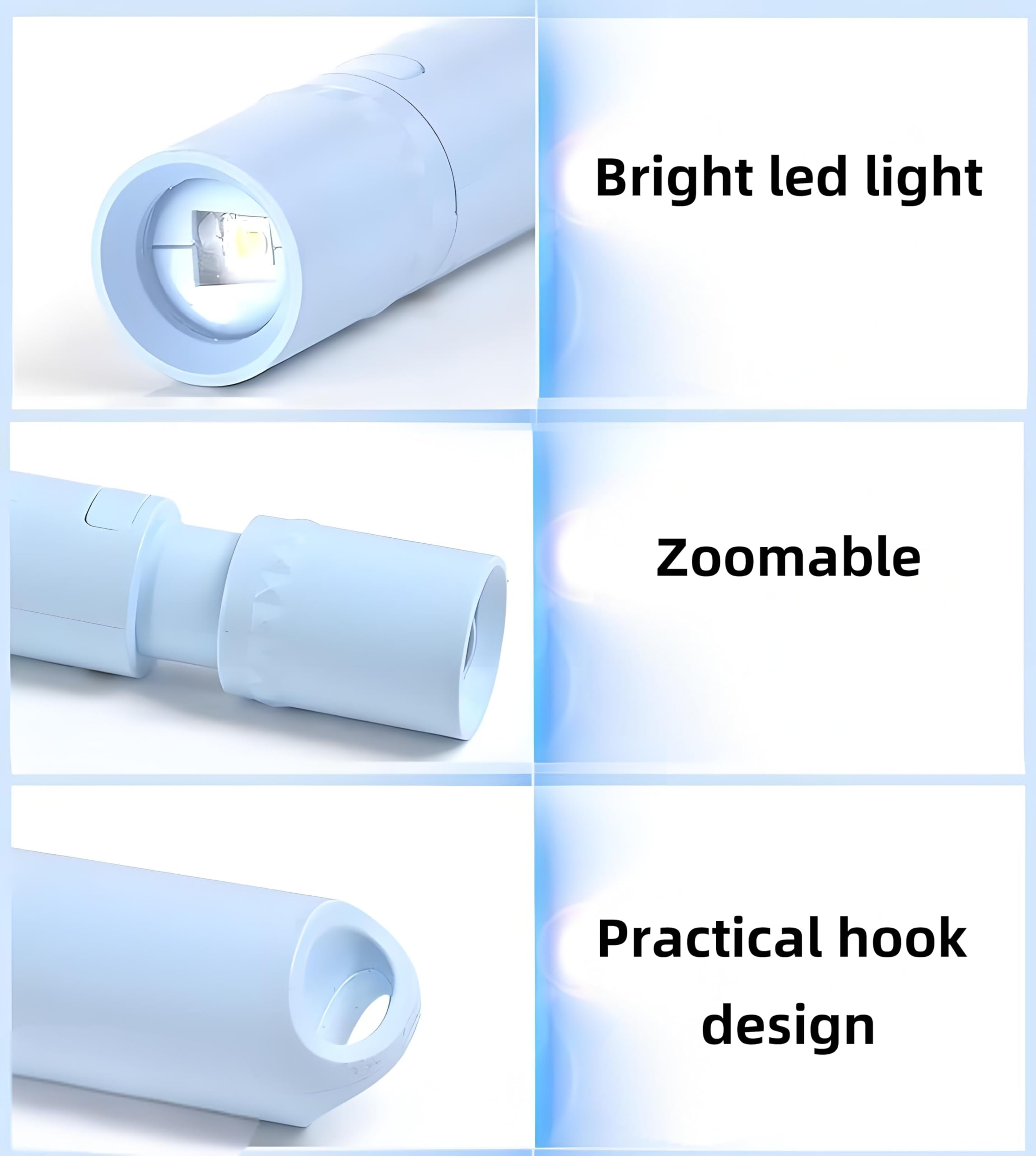 Darlur 5Pack Mini Small Led Flashlights，Usb C Rechargeable Flash Lights，Ultralight Zoomable Flashlights For Home, Emergency, Camping ，Dog Walking，Bulk For Kids