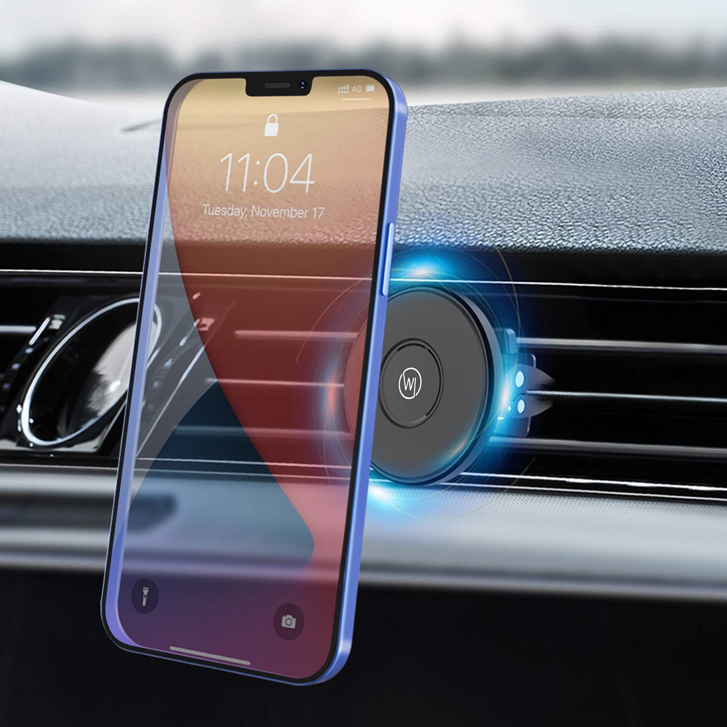 Wicked Chili Magnetic Air Vent Phone Holder Compatible With Apple Magsafe Iphone 16, 15, 14, 13, 12 Car Mount Magnet Holder, Car Accessories, Charging Not Supported (Pro, Max, Plus, Mini) Black