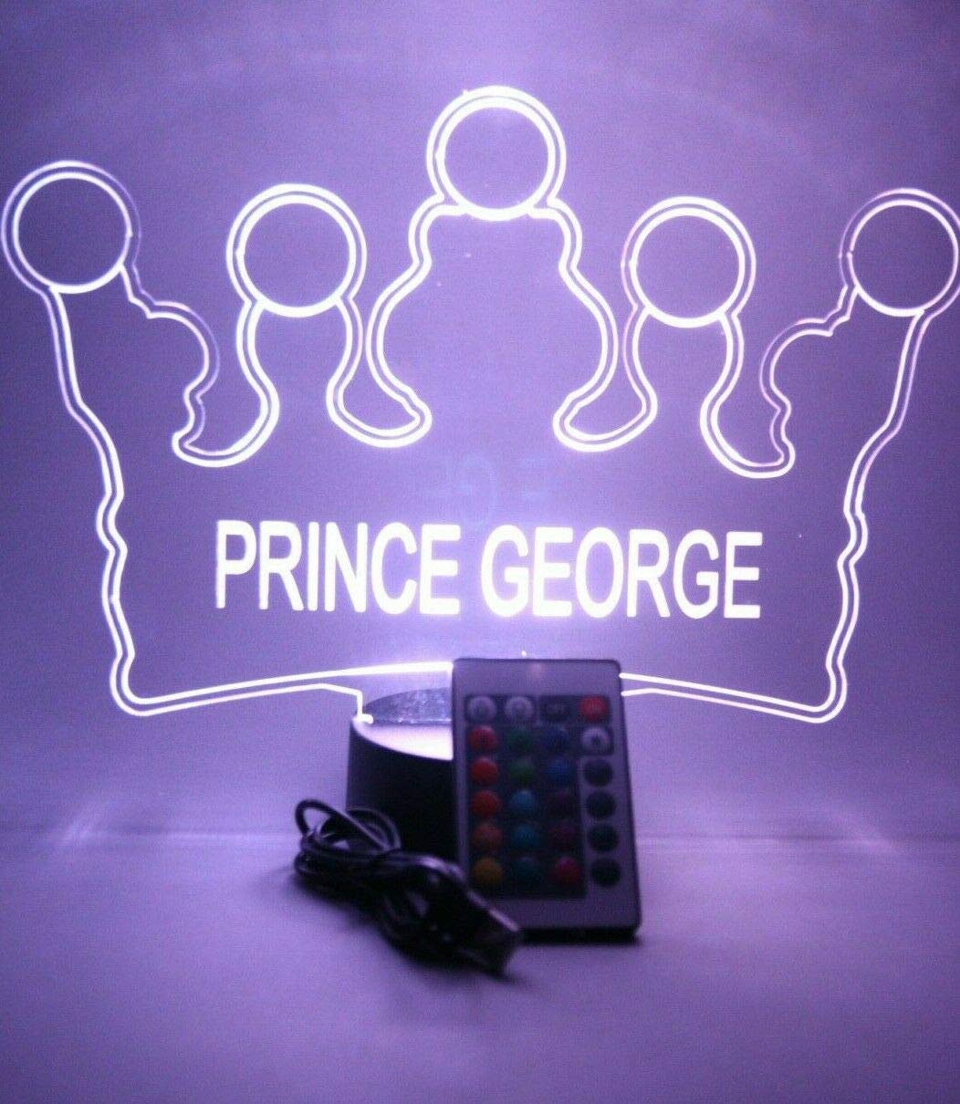 Mirror Mania Boy Prince Male King Crown Night Light Up Lamp Led Personalized Prince King And Name Engraved Table Lamp - It'S Wow, With Remote, 16 Color Options, Dimmer, Engraved, Great