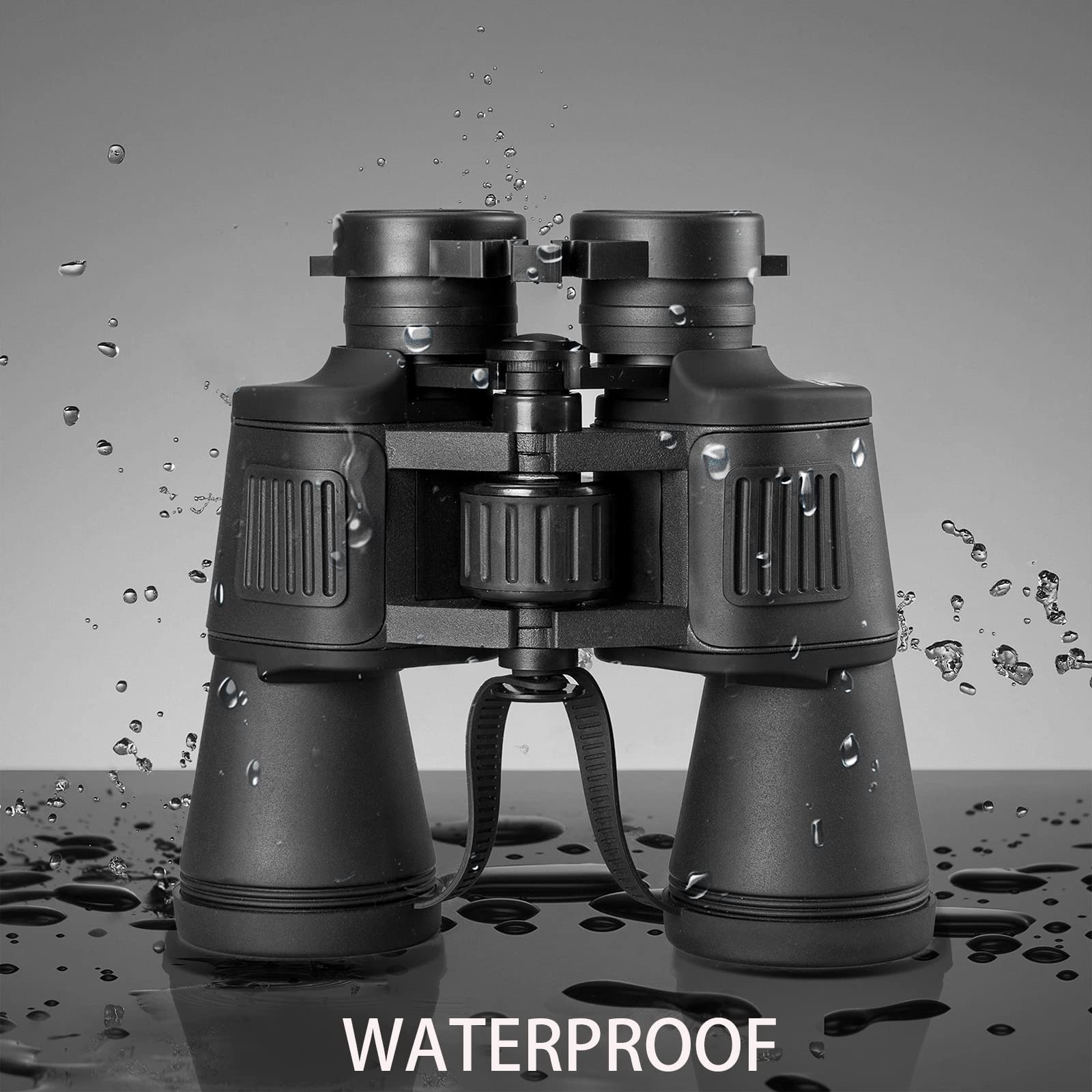 Yuanzimoo 20X50 Hd Binoculars For Adults With  Phone Adapter Waterproof High Power Professional Binoculars With Low Light Night Vision For Hunting Bird Watching With Case And Strap, Black
