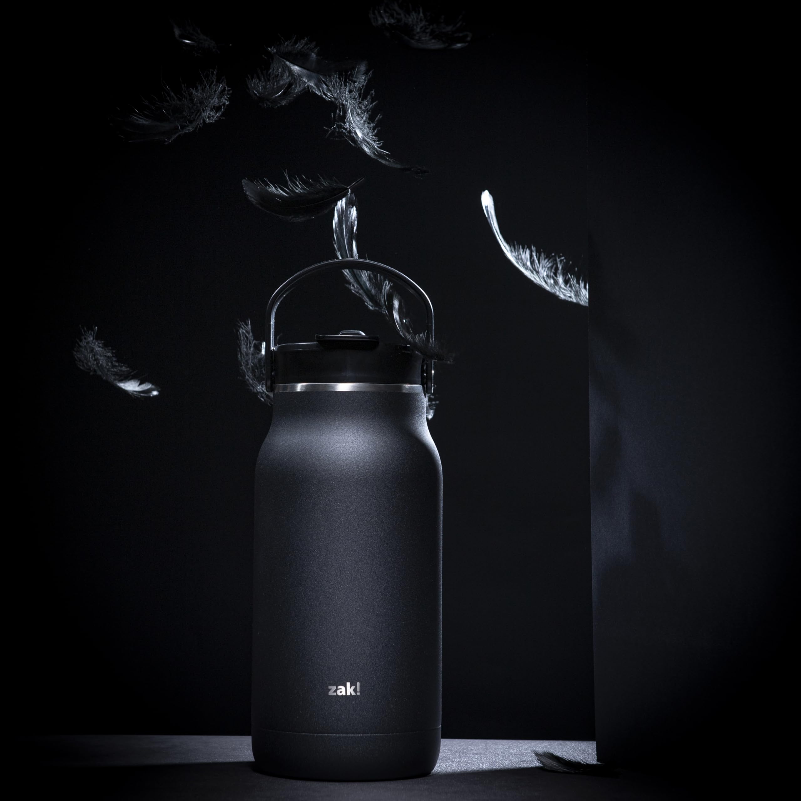 Zak Designs Harmony 2-In-1 Water Bottle For Travel Or At Home, 64Oz Recycled Stainless Steel