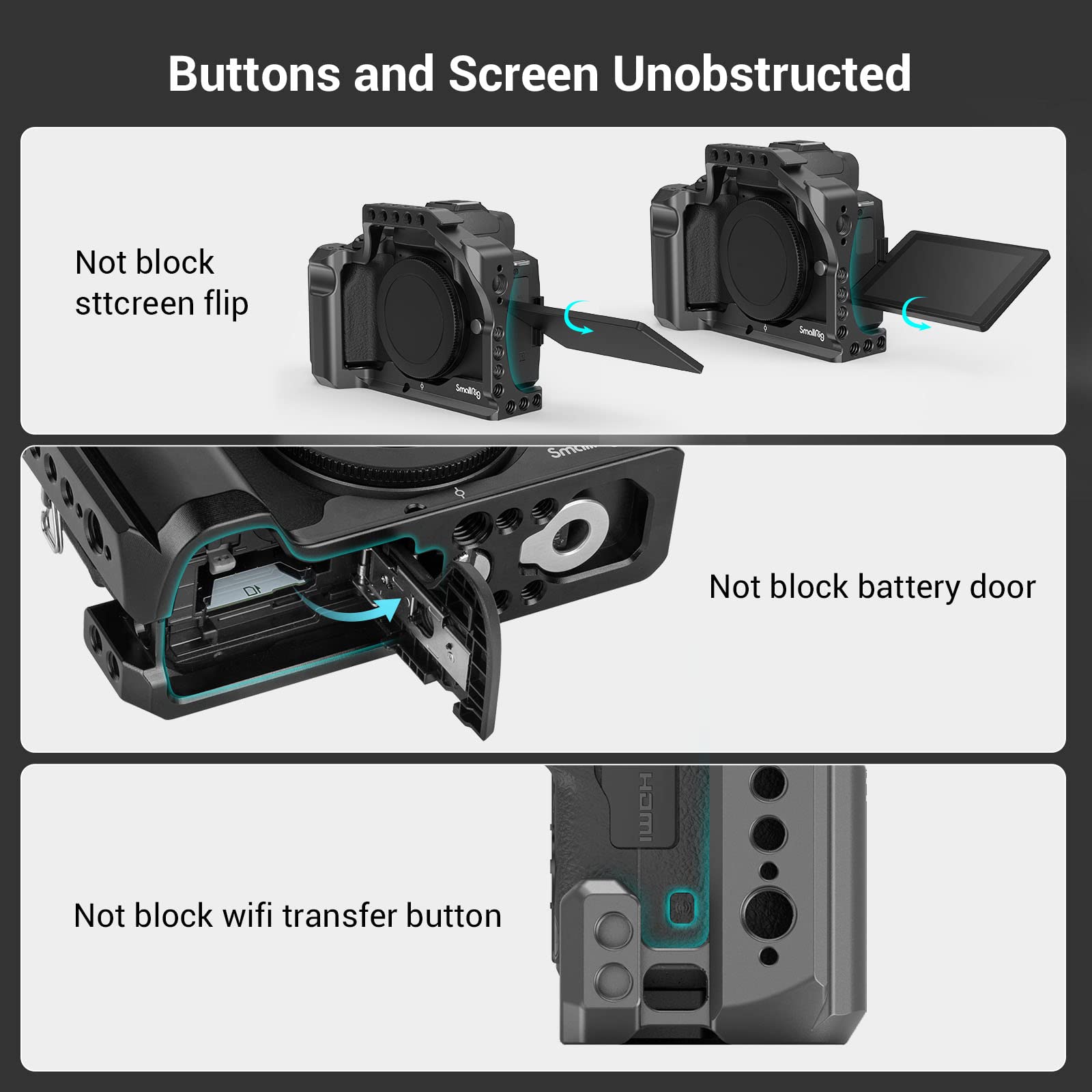 Smallrig M50 /M50 Ii /M5 Cage (), Aluminum Alloy Video Film Movie Making Rig With Integrated Grip And Nato Rail For Canon M50 /M50 Ii /M5 2168C