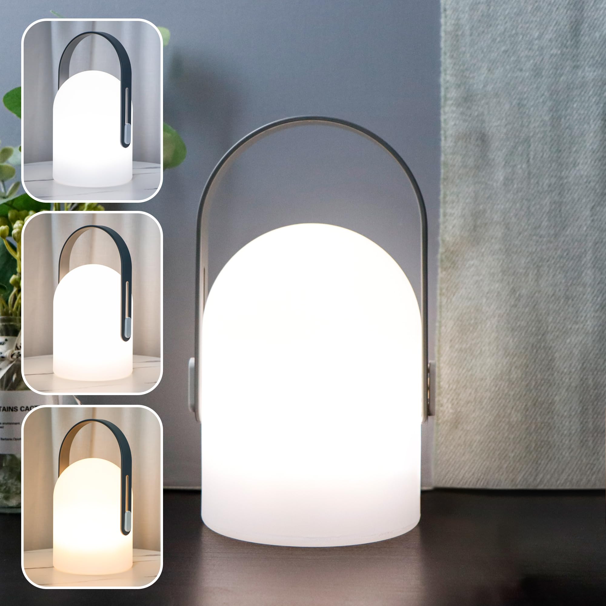 Trirocks Rechargeable Lantern Table Lamp Portable Powerful 4000Mah Led Battery Operated Table Lamps 3-Mode Lighting Outdoor Night Lamp Lantern For Christmas Home Bedroom Camping Outdoor Indoor