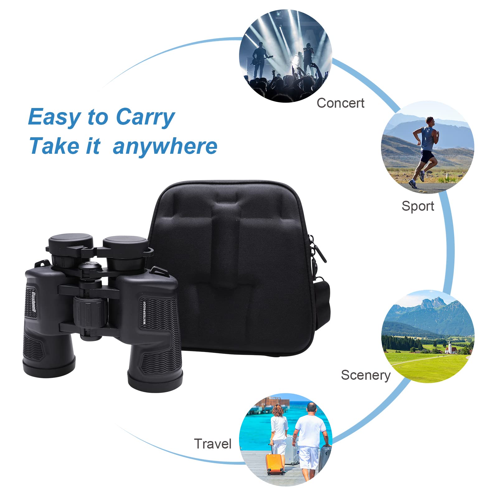 Xanad Binoculars Case For Tqyuit Or Fonsawa 20X50 Hd Professional/Waterproof Binoculars, Bak4 Prism Fmc Lens