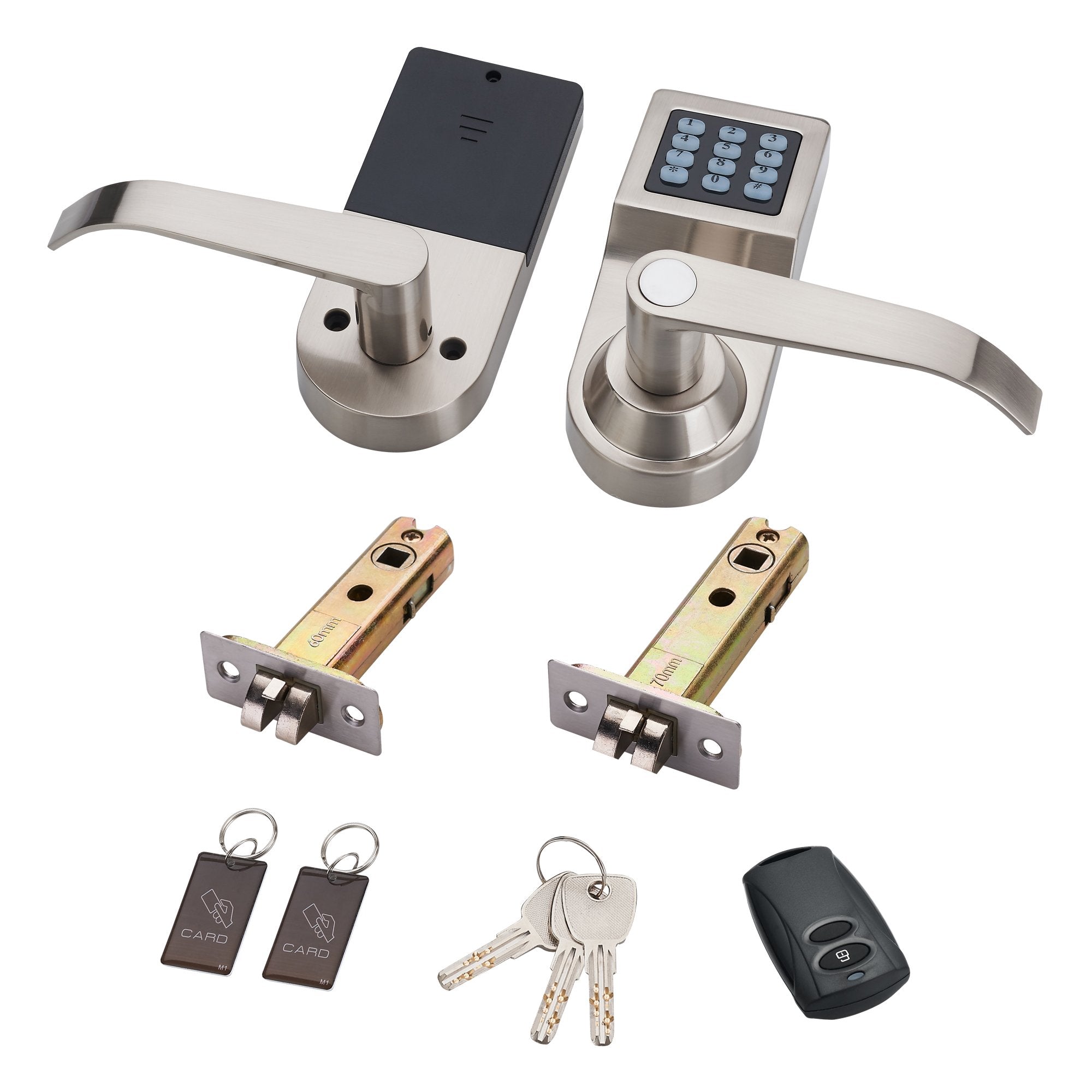 Haifuan Digital Door Lock,Unlock With Remote Control, M1 Card, Code And Key,Handle Direction Reversible