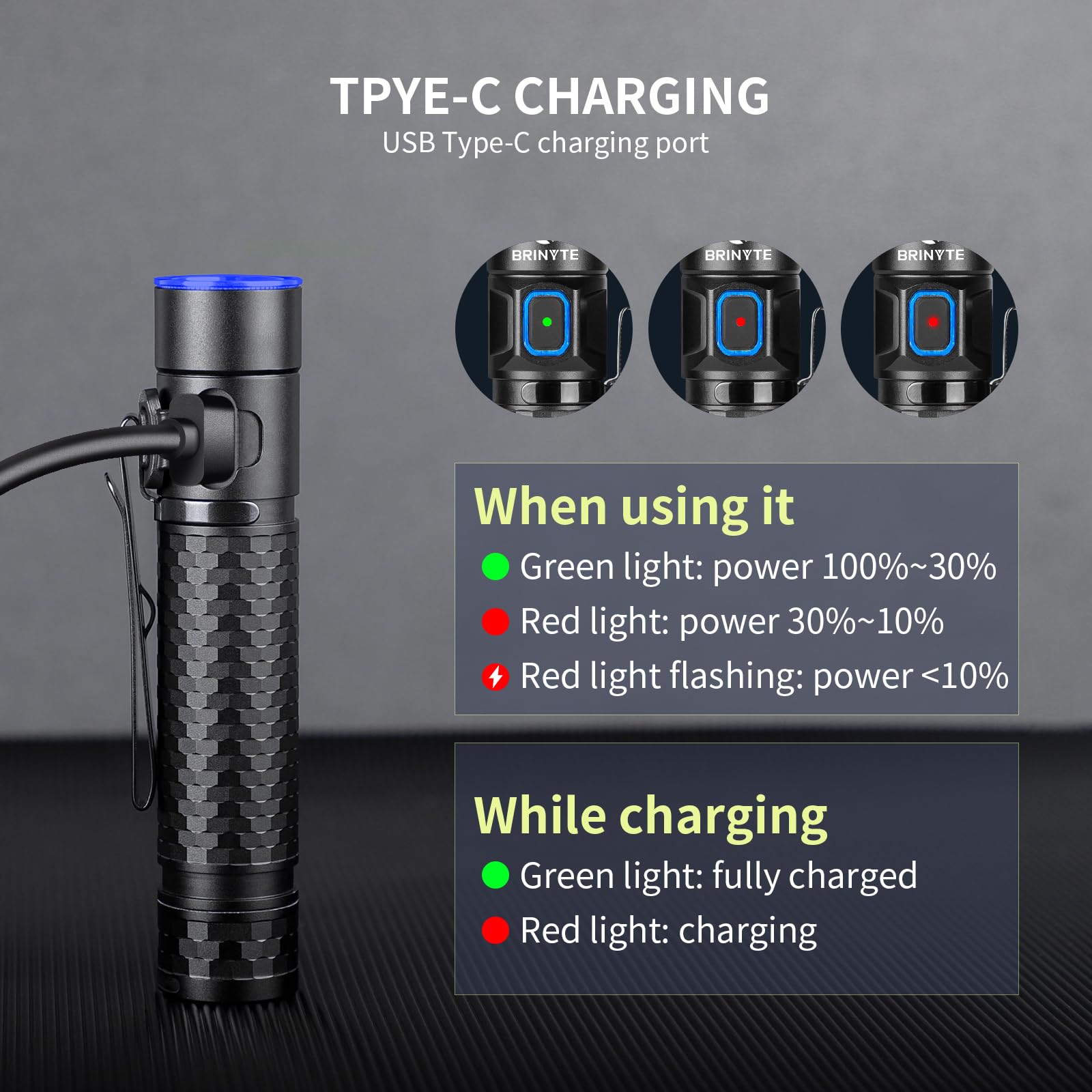 Brinyte E18 Rechargeable Led Flashlight Work Light With Magnetic Base For Hands- Lighting, 1200 Lumens Compact Bright Edc Pocket Light, Ip68 Waterproof For Home, Outdoors, And Emergency