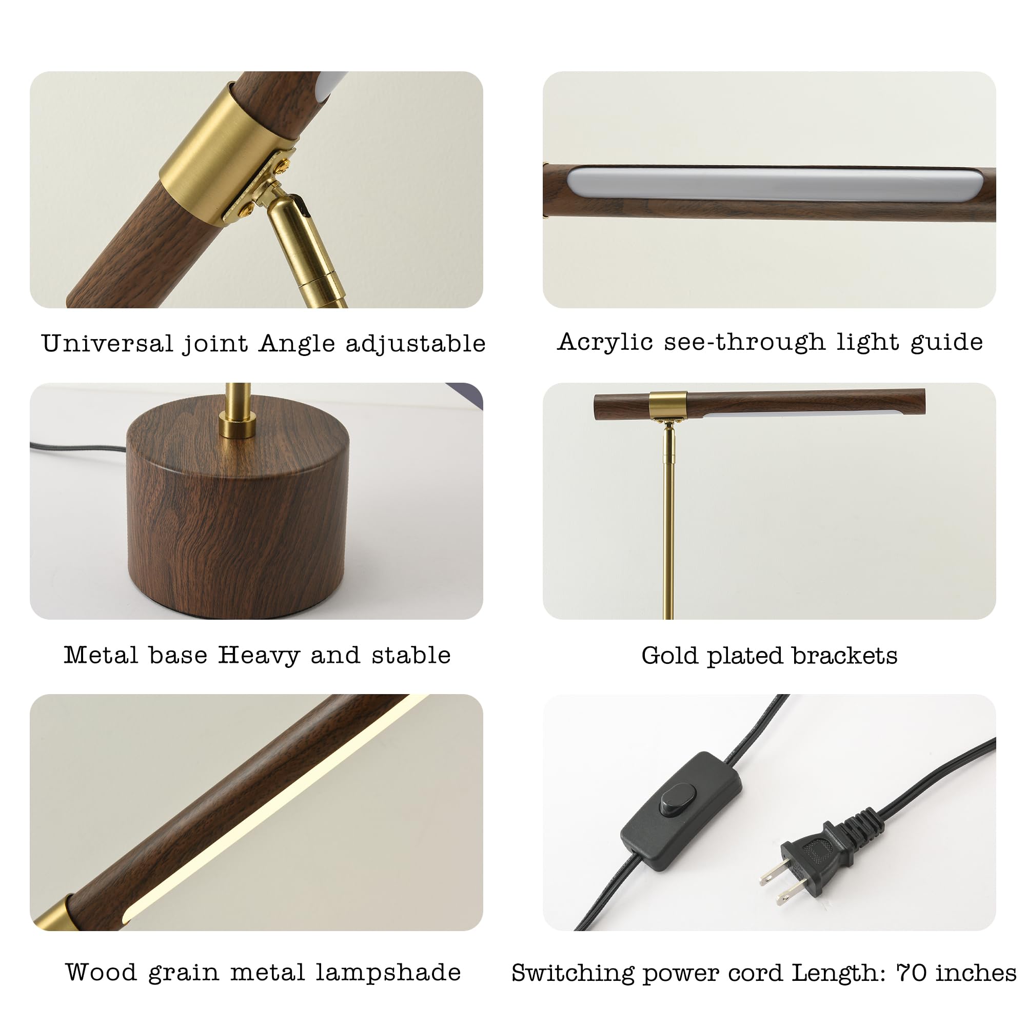 Poiaeusant Adjustable Modern Table Lamp Led Touch Control Reading Table Lamp Thick Base Folding Swing Arm Table Lamp 3 Color Modes Dimmable Metal Table Lamps