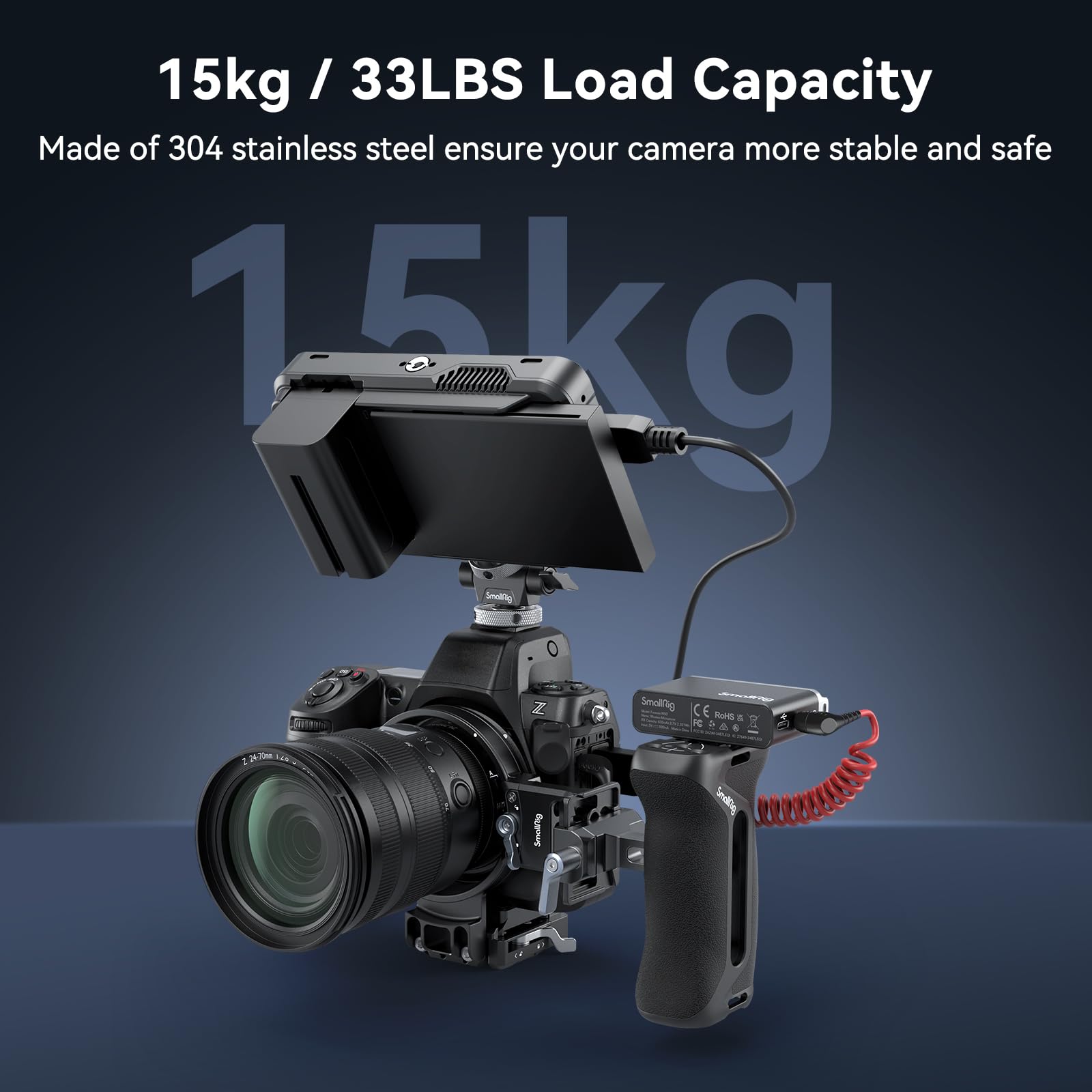 Smallrig Side Handle For Arca, 36Mm Up And Down Adjustable, Left Or Right Side Ergonomic Handgrip For Camera Cages With Plate For Arca, Built-In 1/4"-20 Threaded Hole, Strap Slot, Cold Shoe - 4416
