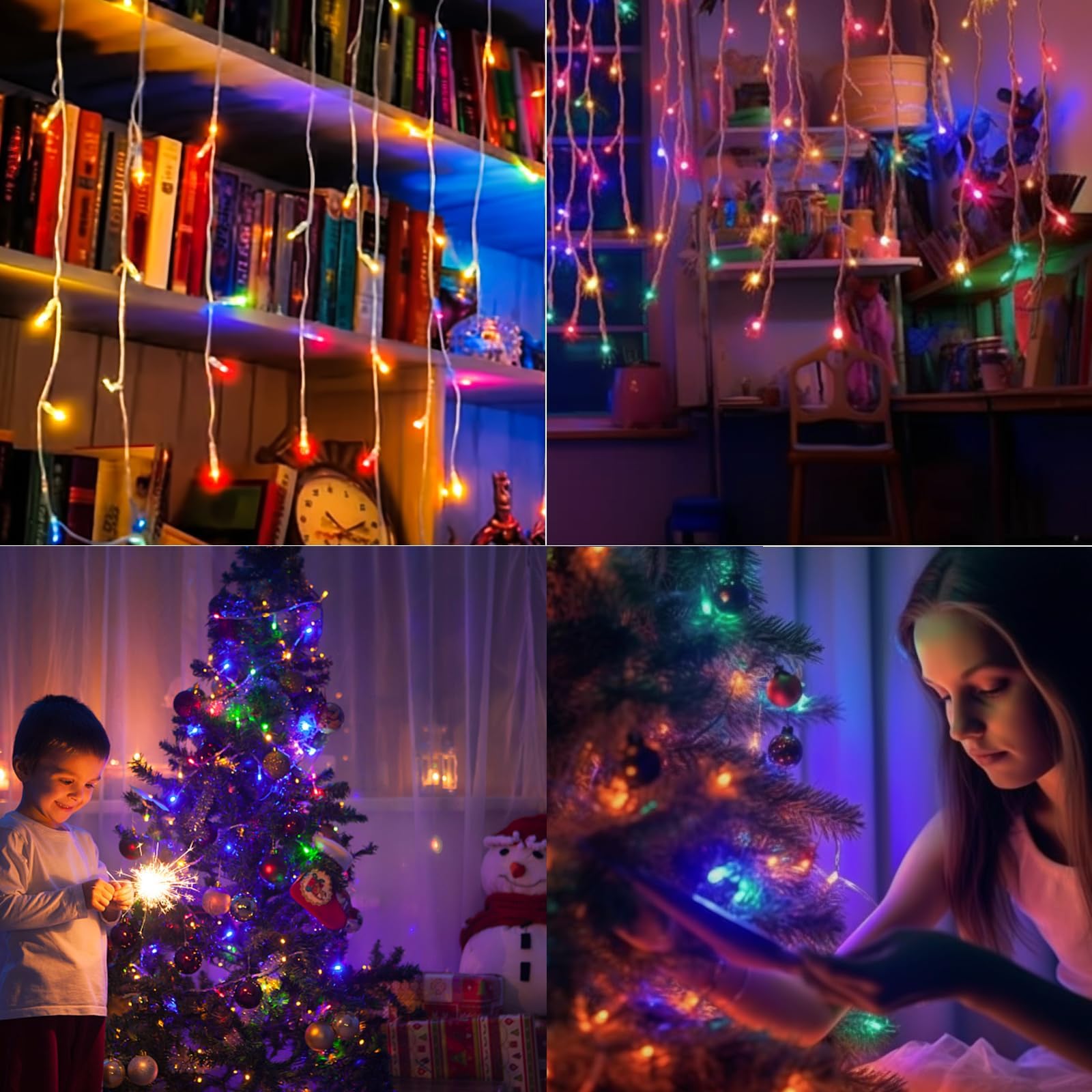 Gcmacau 600 Led Christmas Icicle Lights Plug-In, 59Ft + 16Ft Multi Color Hang Icicle String Lights With Remote, 8 Modes Colorful Twinkle Icicle Fairy Lights Waterproof For Outside Eave Window Outdoor Decor