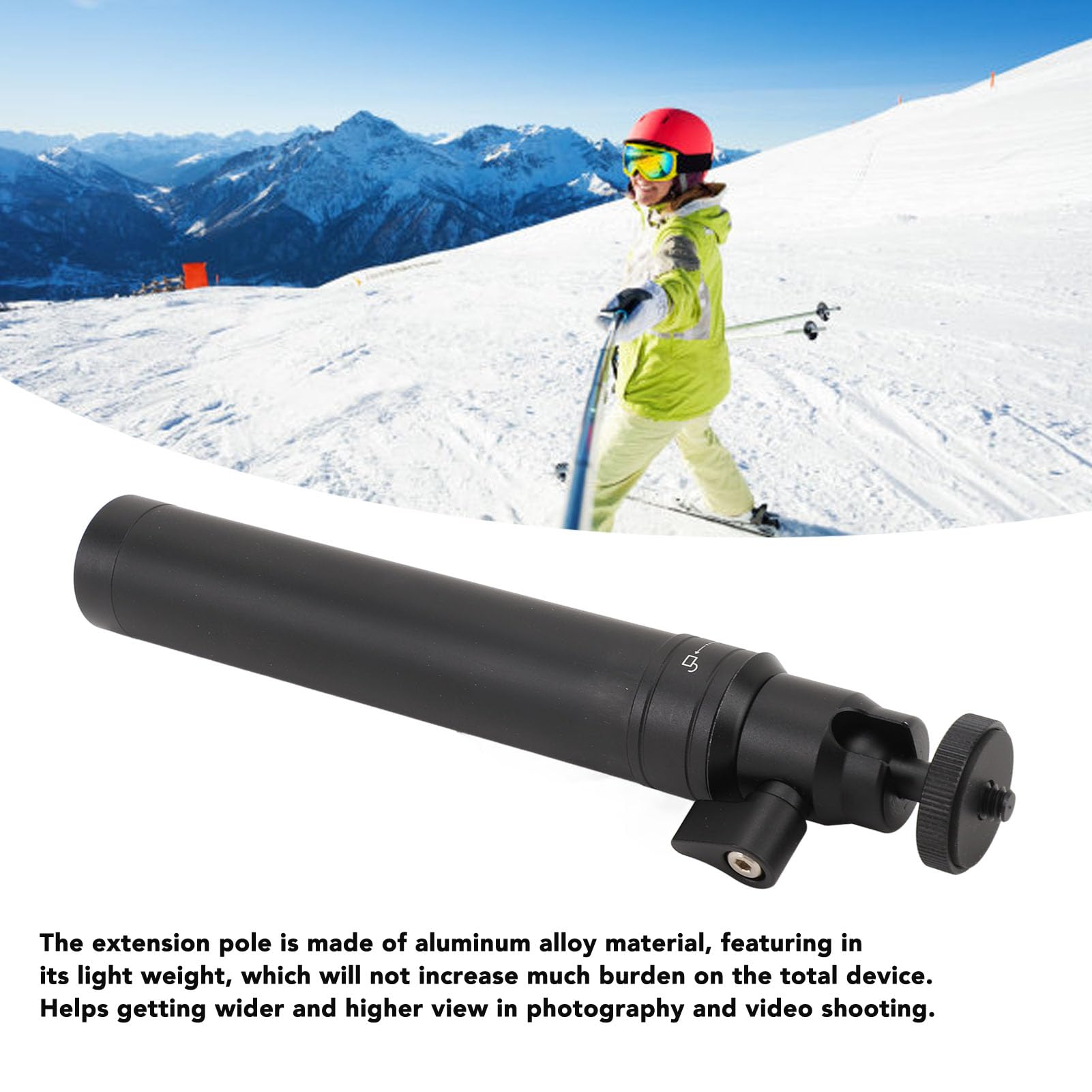 Acouto Lightweight Aluminum Stabilizer Extension Pole With Comfortable Grip 18Cm-69Cm Adjustable Length Compatible With 1/4In Thread Ball Head For Ronin Stabilizers