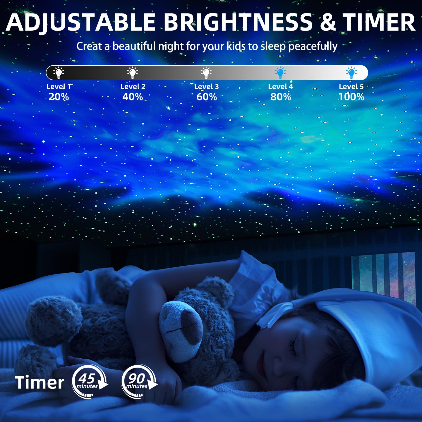 Uwesmart Galaxy Projector, Star Projector With Bluetooth Speaker, Night Light With Timer And Remote, For Bedroom, Home Decor, Christmas, Birthday