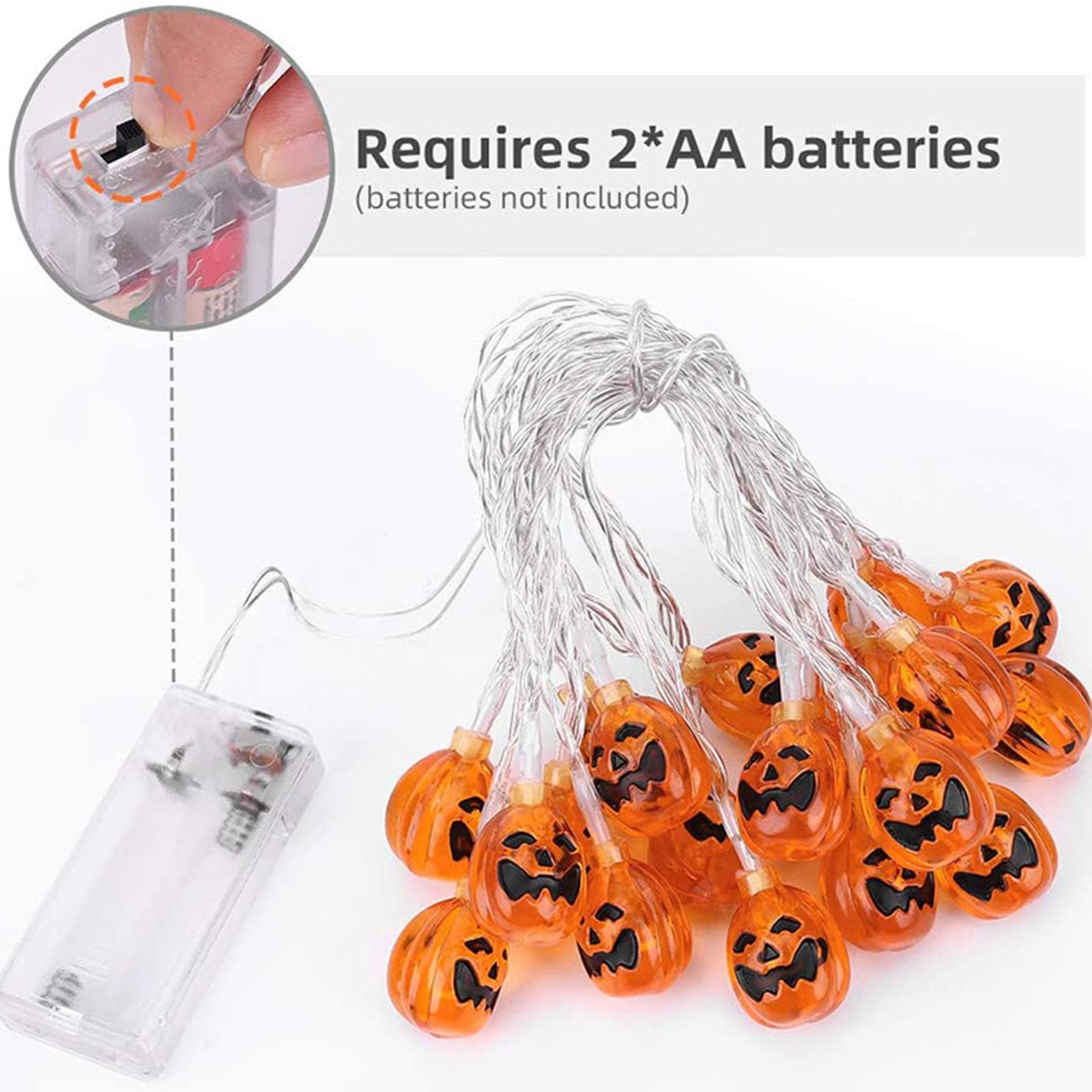 Tkygu Halloween Decorative9.8Ft15Led Light Pumpkin Decorative String Light String Light Waterproof Halloween Lights 2 Modes For Party Christmas Decoration (Pumpkin 2Pack)