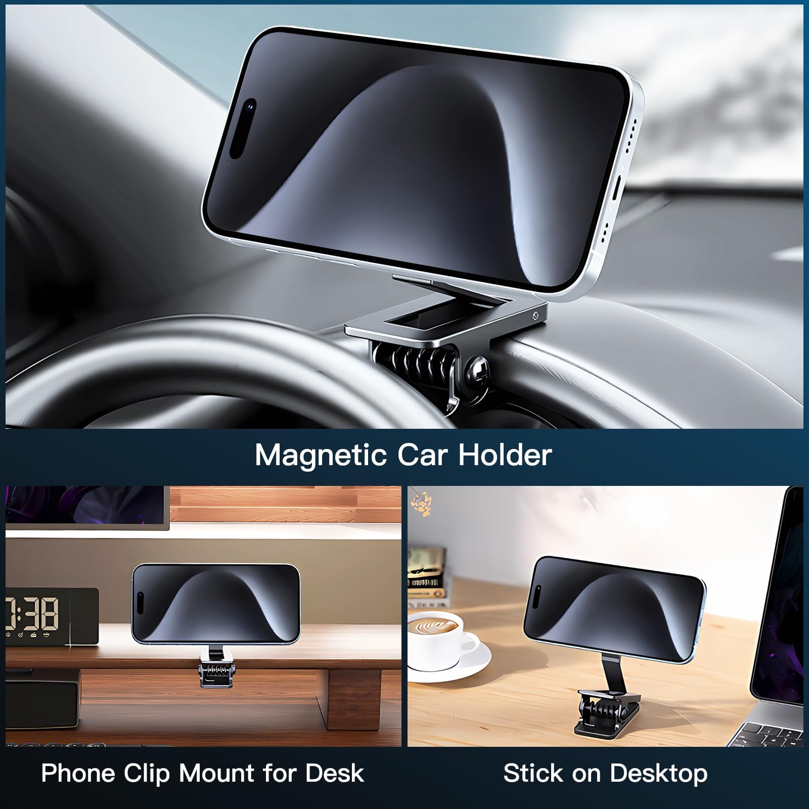 Keledz Fits For Magsafe Car Mount, Magnetic Phone Holder Clamp For Desktop, Hands  Magnet Travel Car Holder, Dash Phone Mount Fit For Iphone 15 14 13 12 Pro Max Mini Magsafe Cases & All Phones