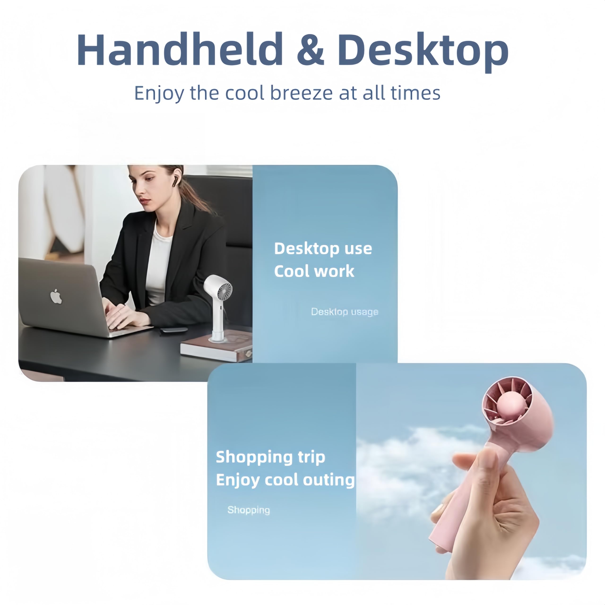 Chiyang Portable Mini Fan, Handheld Usb Electric Fan-Three Gears Wind Quiet & Powerful