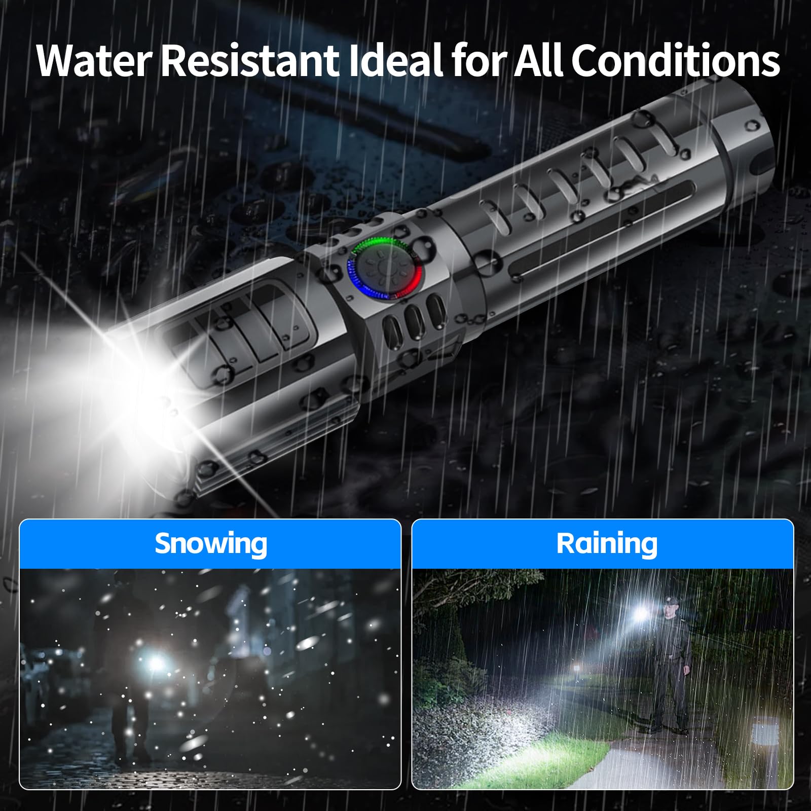 Luozroll Led Flashlight 2 Pack Mini Camping Flashlights With 3 Modes, Tactical Flashlight, Waterproof Zoomable Flash Light For Camping Gear、Hiking & Emergency