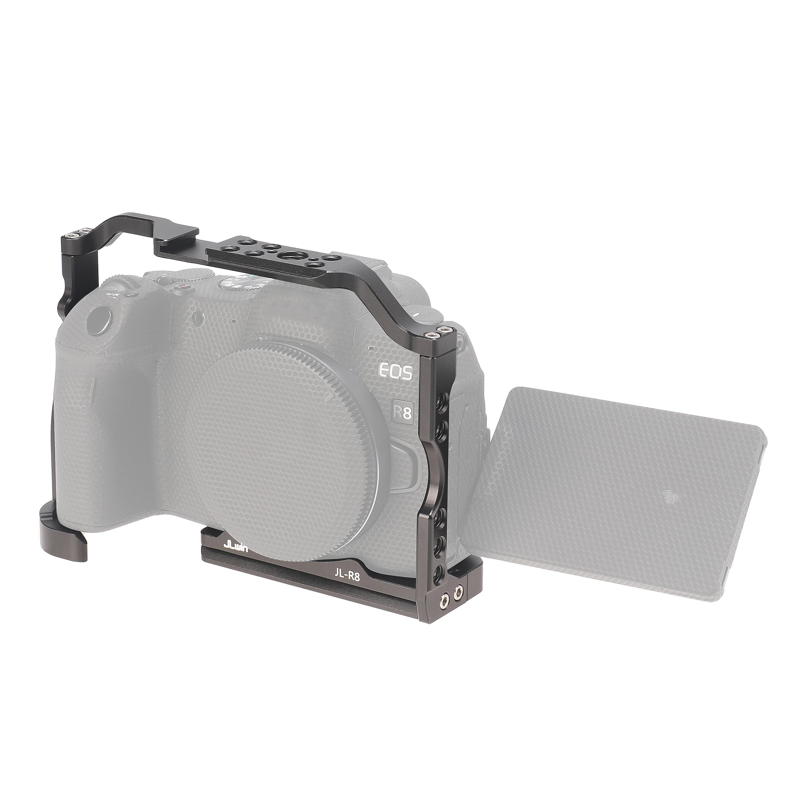 Fotga R8 Camera Cage Stabilizer Bracket With 1/4" 3/8" Mount For Canon Eos R8 Mirrorless Dslr Camera Video Making Filmmaking Compatible Arca Swiss Tripod Ball Head Clamp