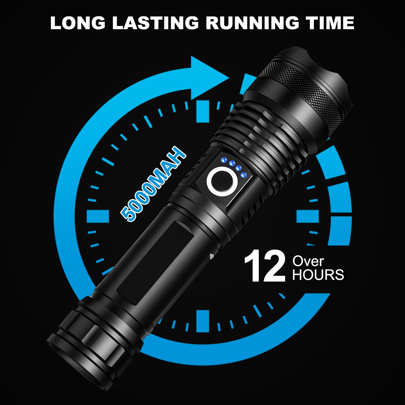 Lylting 4 Pack Rechargeable Led Flashlights High Lumens, 990,000Lm Super Bright Flashlight, Adjustable Powerful Flash Light With Usb Cable & 5 Modes, Waterproof Handheld Flashlight For Home Camping