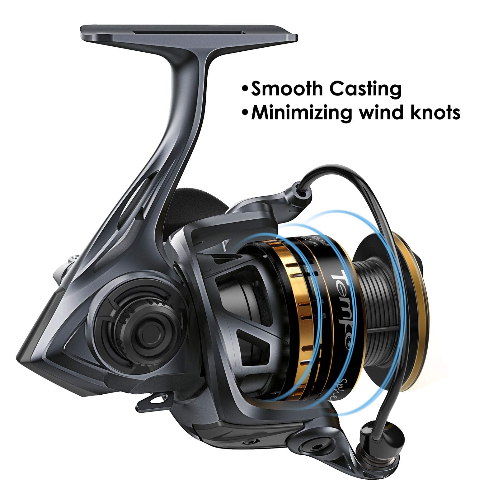 Tempo Sphera Spinning Reel, Incredibly Smooth Fishing Reels, Max Drag Up To 38.58 Lbs, 9+1 Bb, Lightweight, Powerful, Ultralight Spinning Reels