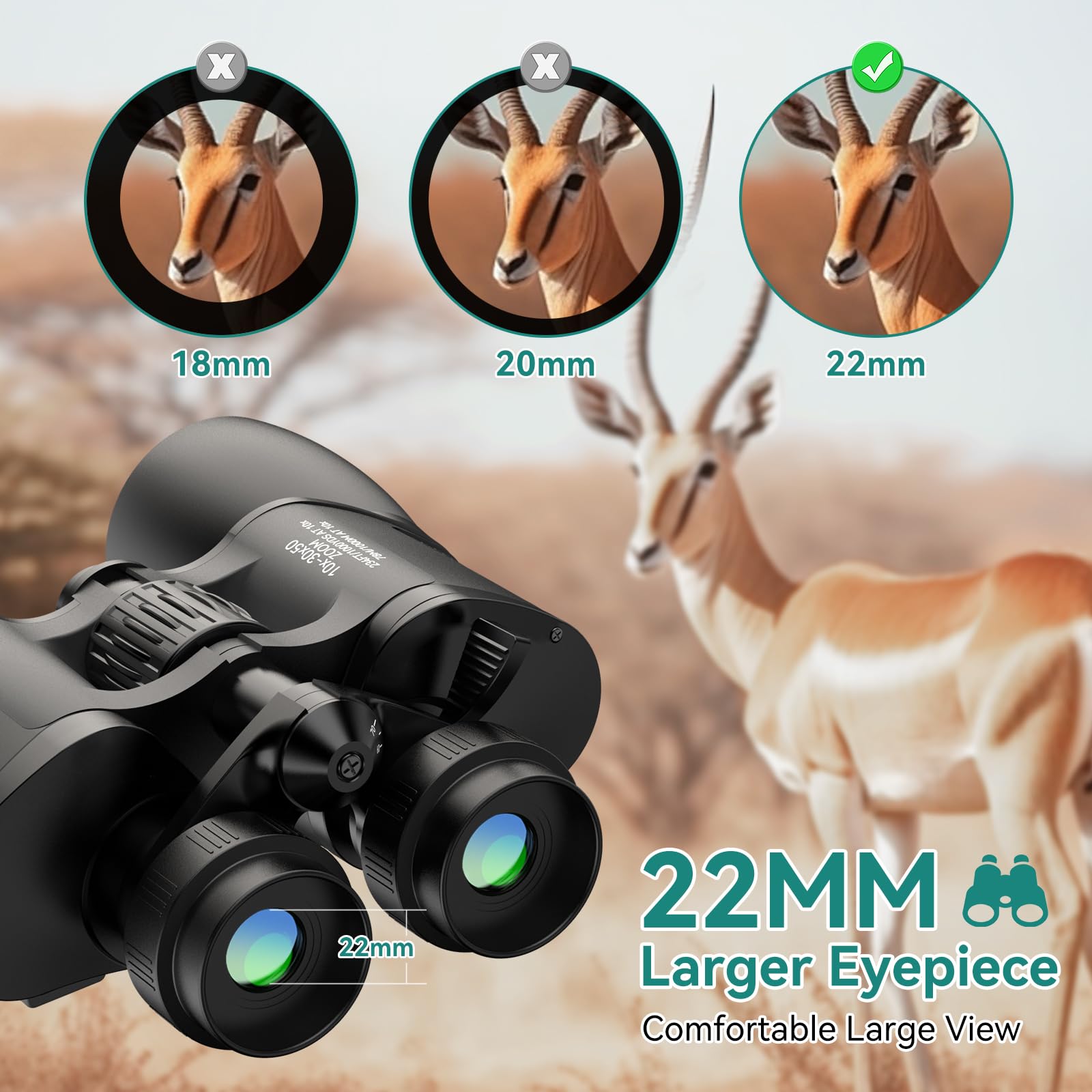 Mlight 10-30X50 Zoom Binoculars For Adults, High Powered Military Binoculars For Bird Watching, Hunting, Outdoor, Hiking, Concerts Large View/Waterproof/Bak7 Prism/Fmc Lens/Low Light Night Vision