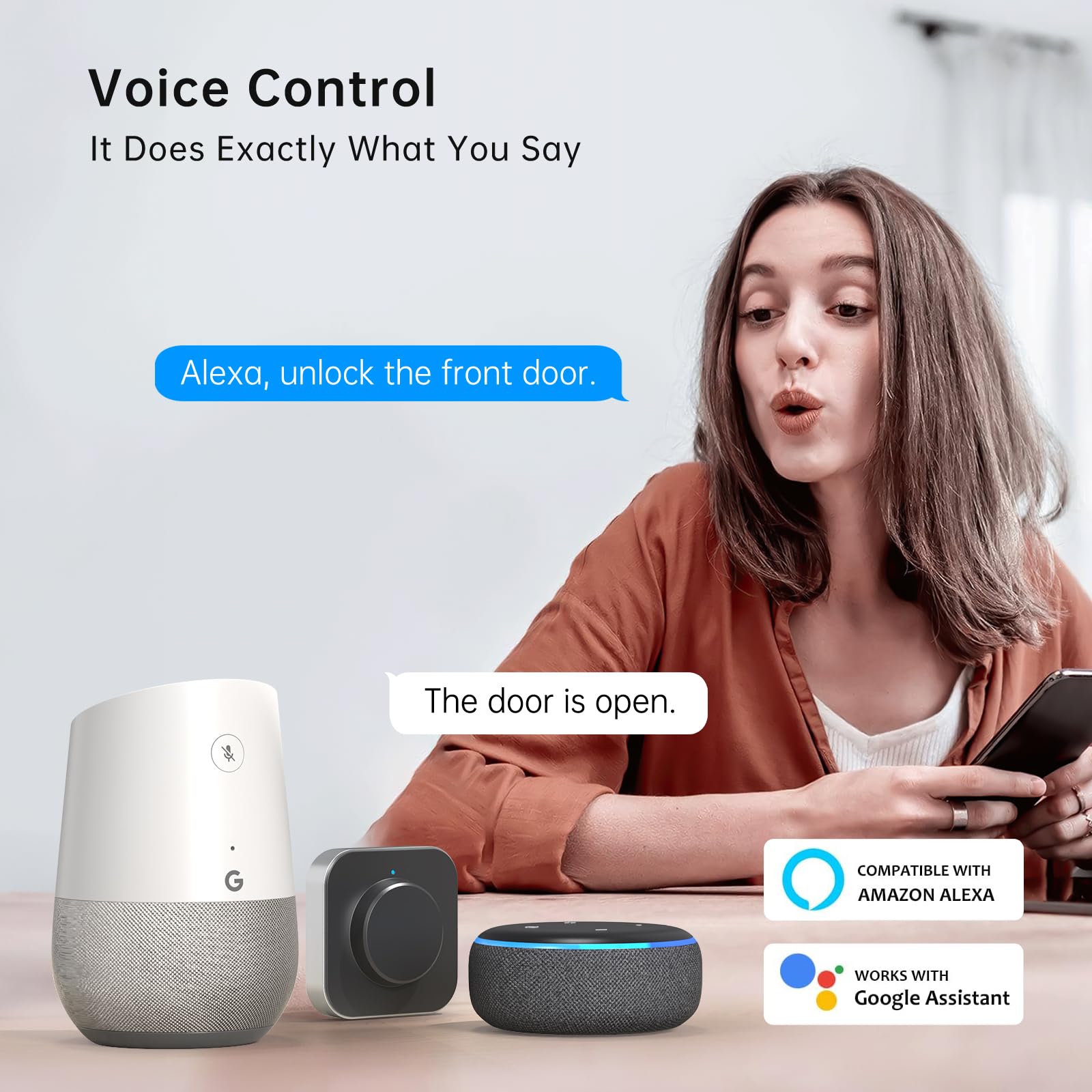 Smonet Smart Keyless Entry Door Lock - Fingerprint Electronic Deadbolt Touchscreen Keypad Biometric Digital Bluetooth Door Lock Smart Deadbolt Compatible With Alexa For Homes And Hotel