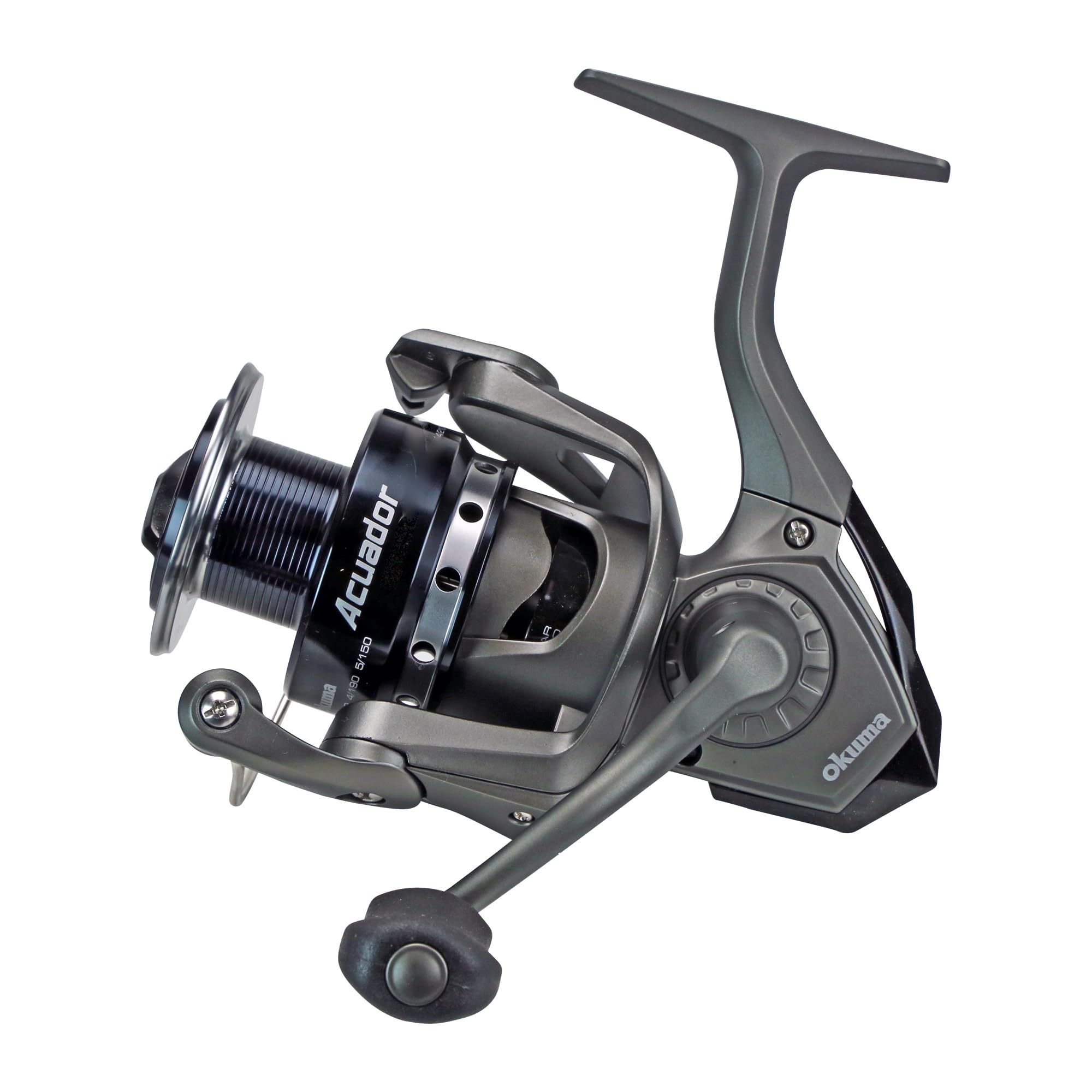 Okuma Acuador 4Bb Steel Drive Lightweight Freshwater Spinning Reel, Acu-5000A, Black