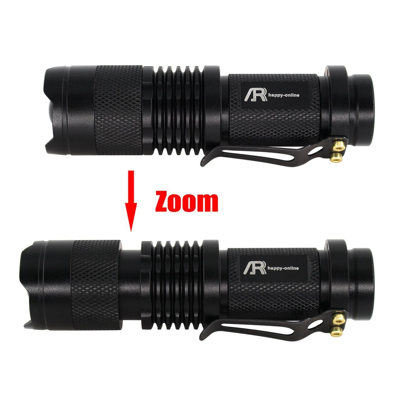 Ar Happy Online 3 Pack Red Light Flashlight, 3 Modes Mini Red Led Flashlight, Zoomable Red Flashlight Torch With Clip For Night Vision, Astronomy, Aviation, Night Observation