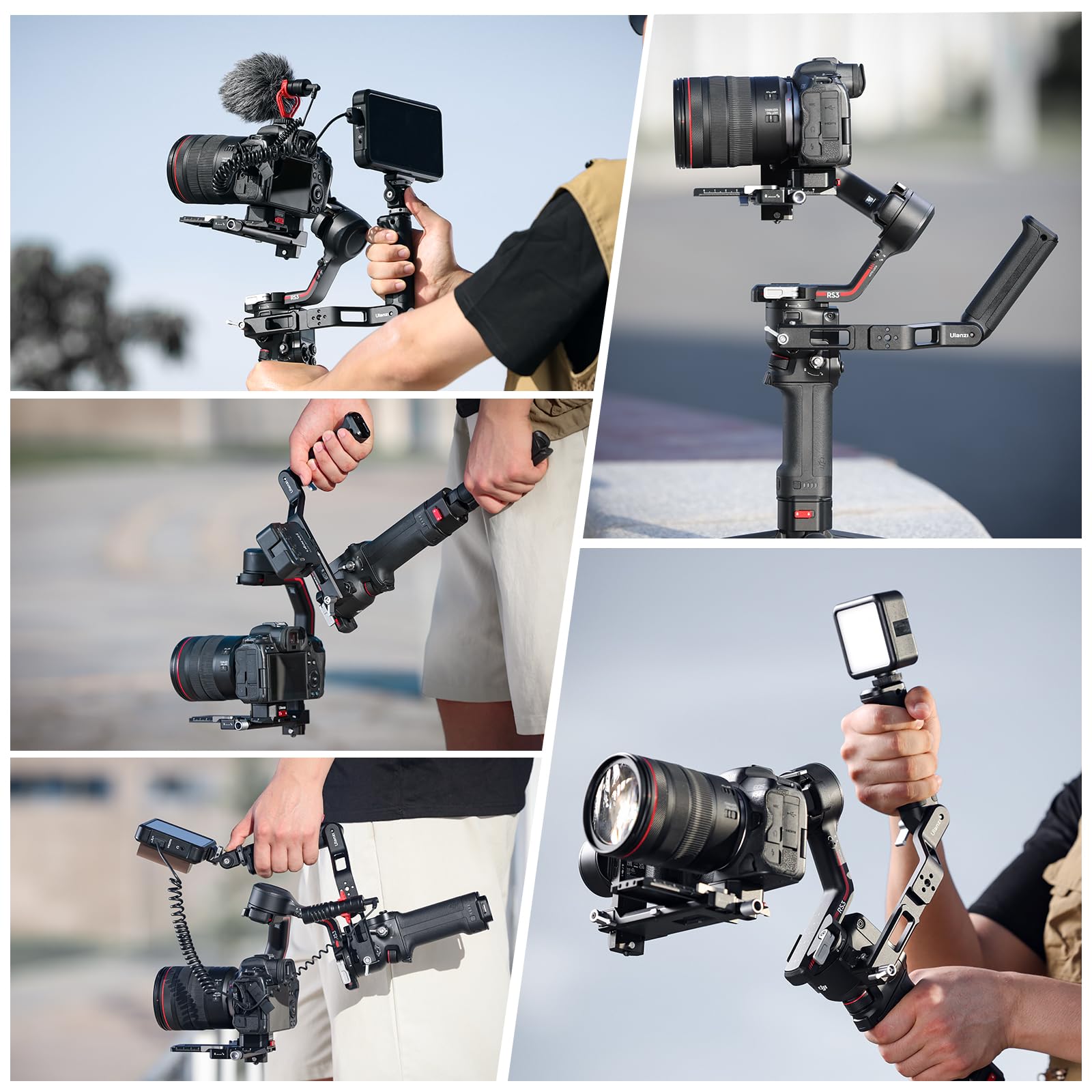 Ulanzi Co19 Adjustable Sling Handgrip Gimbal Handle, Dji Rs 4/4 Pro, Dji Rs 3 Mini /3/3 Pro, Dji Rsc 2/Rs 2, Flexible 360° Adjustments & Rich Expansion, Ergonomic Grip For Low Angle Shots, Load 5Kg