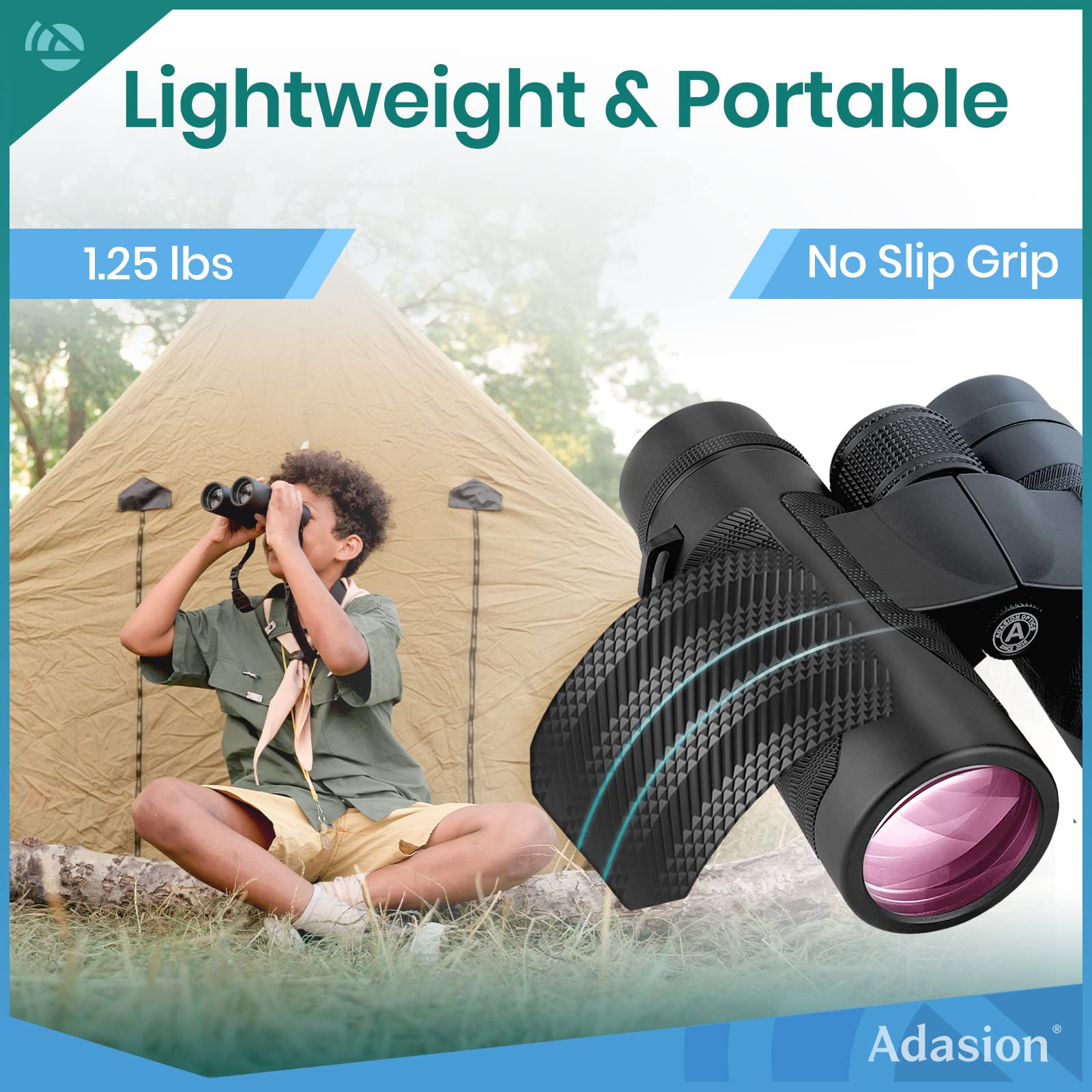 Adasion 12X42 Hd Binoculars For Adults High Powered With Phone Adapter And Tripod, Super Bright Bak4 Prism Waterproof Binoculars For Bird Watching Hunting Hiking Safari Travel Sports