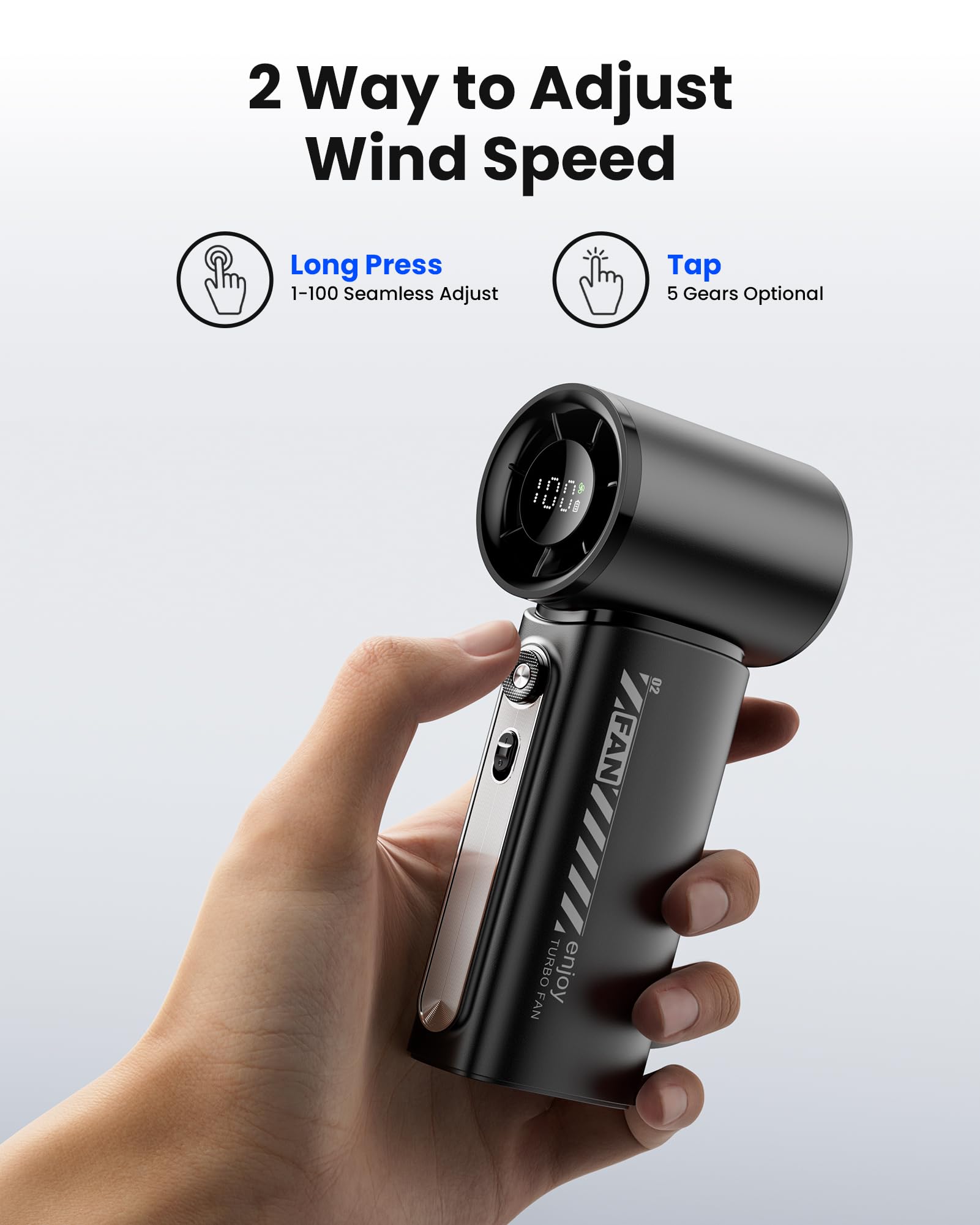 Koonie 19000 Rpm High Speed Portable Handheld Fan,100 Speeds Mini Turbo Fan, 3600Mah, 12H Max
