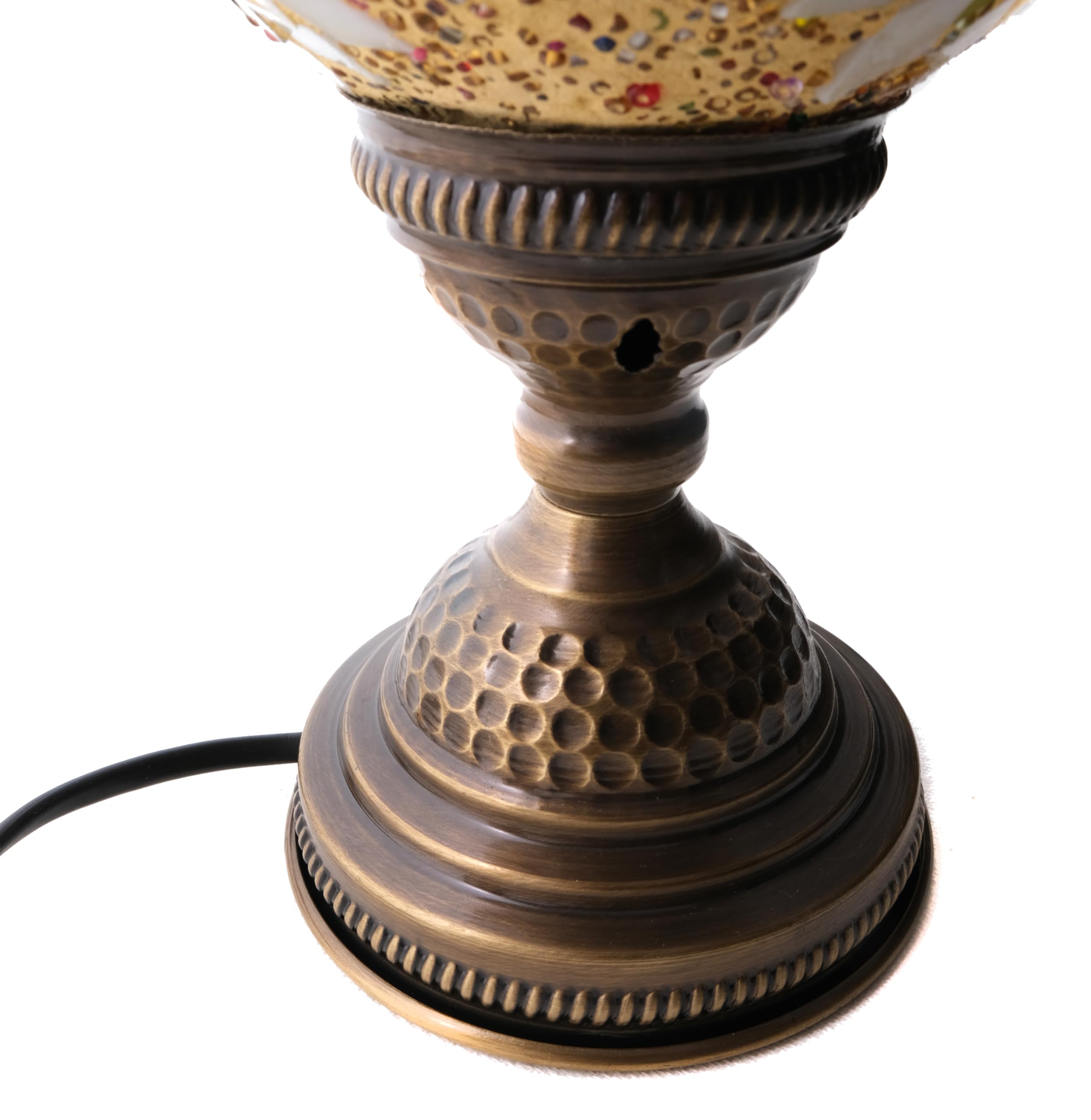 Asylove Turkish Lamp, Mosaic Table Lamp, Home Lighting, Handcrafted Table Lamp, Authentic Moroccan Lamp, 5 Inch Globe - Total Dimensions 5 X 5 X 13 İnch (Purple)