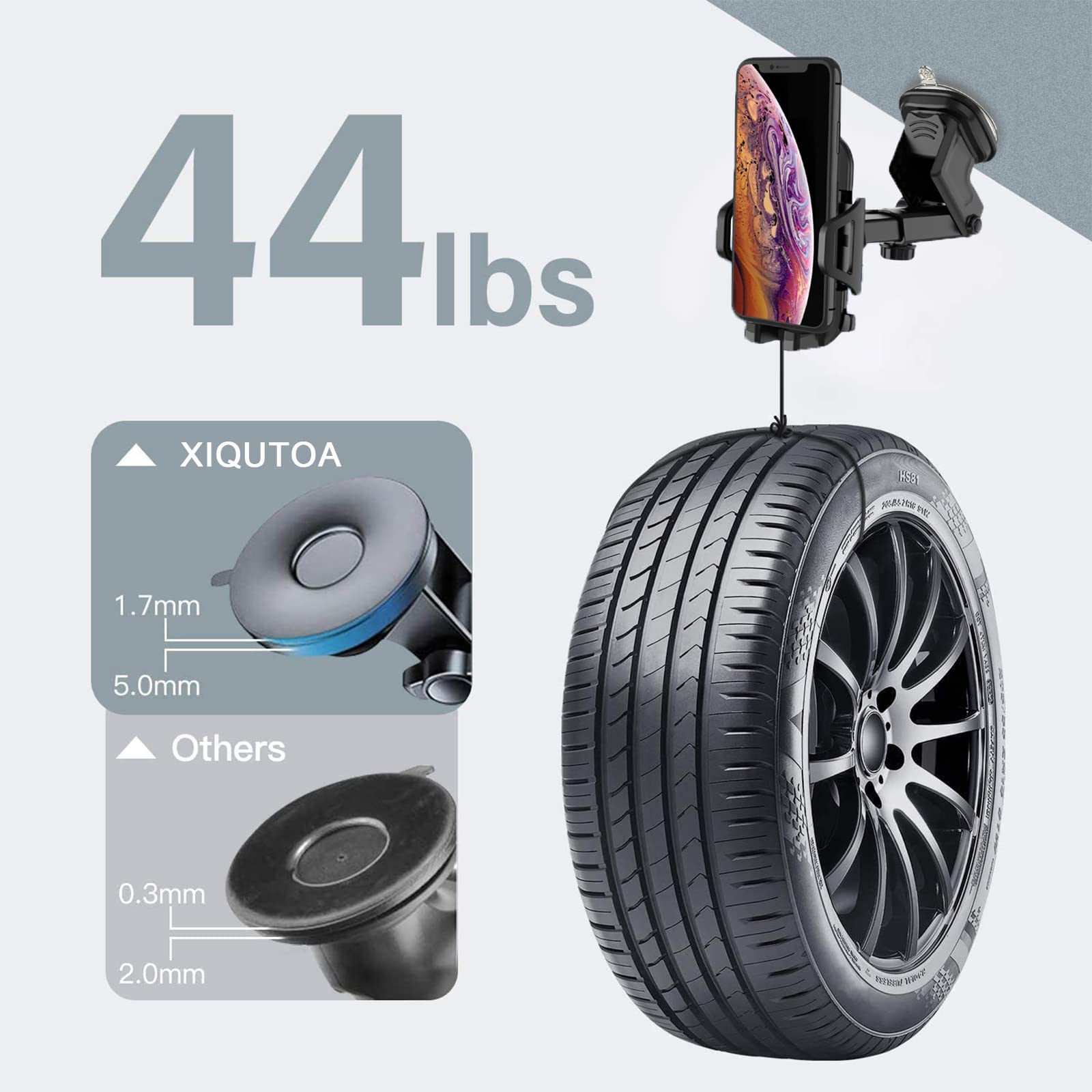 Xiqutoa Car Phone Holder Mount Dashboard/Air Vent/Windshield For Moto Motorola G Power   /G Pure/G 5G/Edge /One 5G Ace/G7 Z4 Z3/E 2020 E6,Lg Velvet Wing,K92 K51 Q70,Stylo 6 5,V60 G8 G8X V40 Thinq