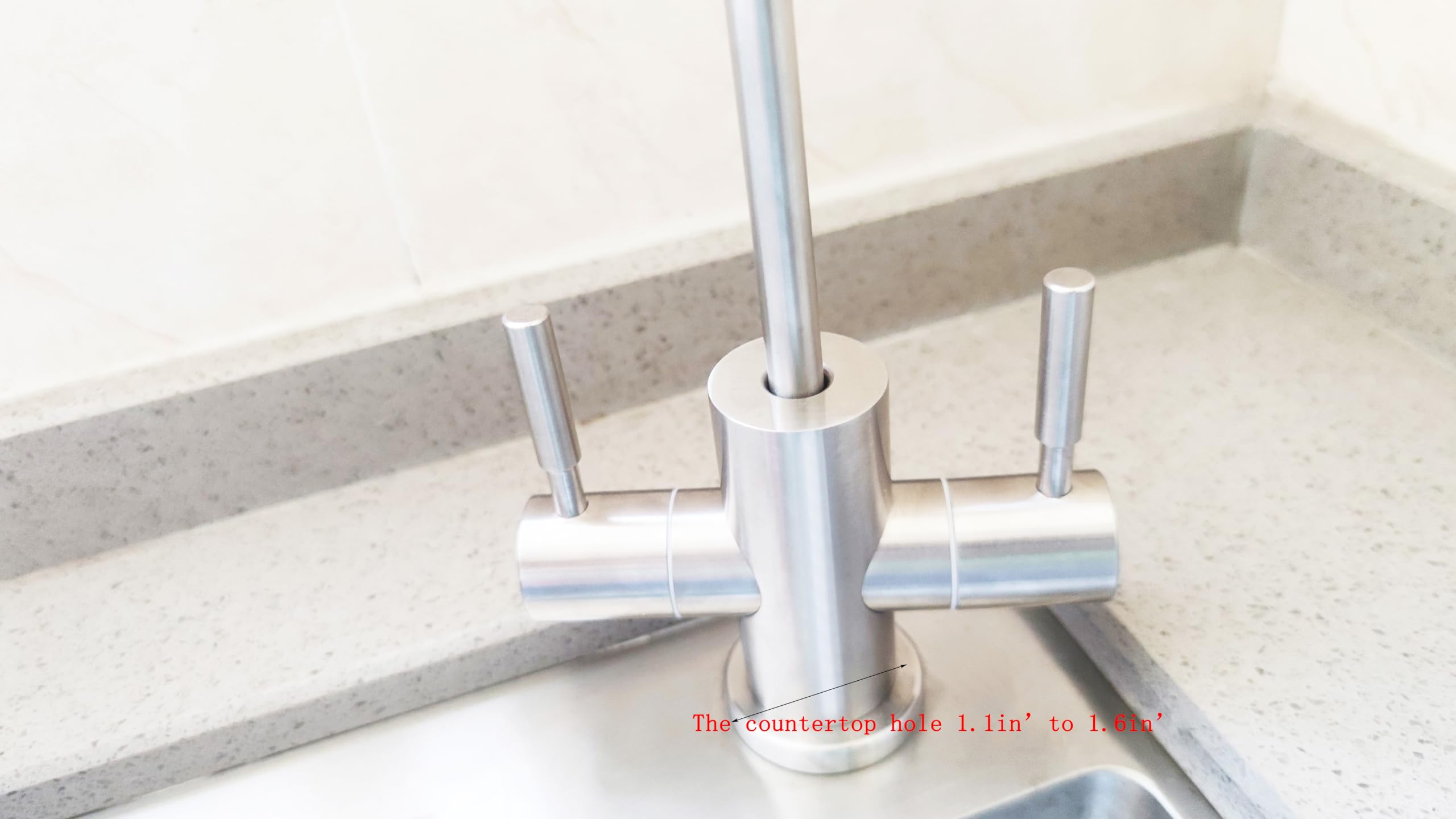 Syjia Two Way Drinking Faucet With Two Handles, Water Purifier Ro Faucet, Stainless Steel Direct Drinking Kitchen Tap For Filters, Sparkling, Cold Water