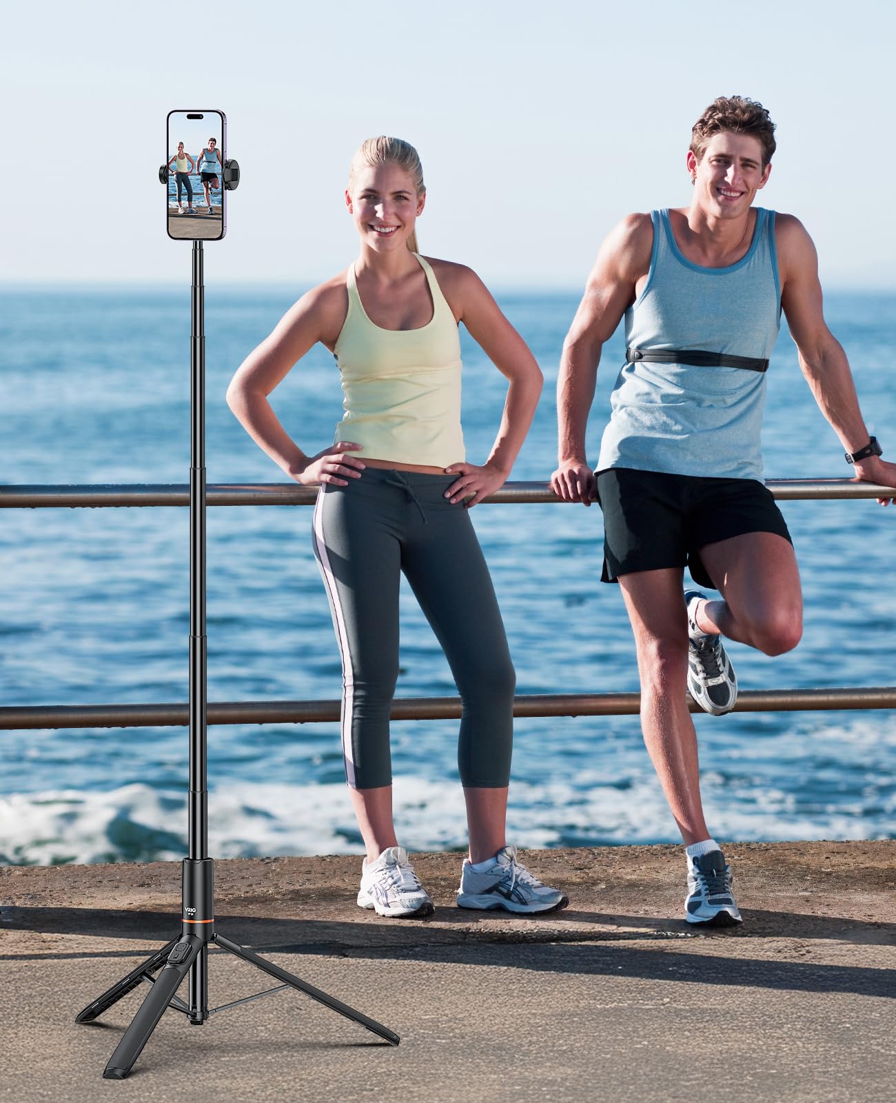 Vrig Direct Vrig 63" Phone Tripod&Selfie Stick For Iphone,Integrated Selfie Stick With Bluetooth Shutter,Cell Phone Tripod Stand For Video Recording Compatible With Iphone 16/15/14/13/All