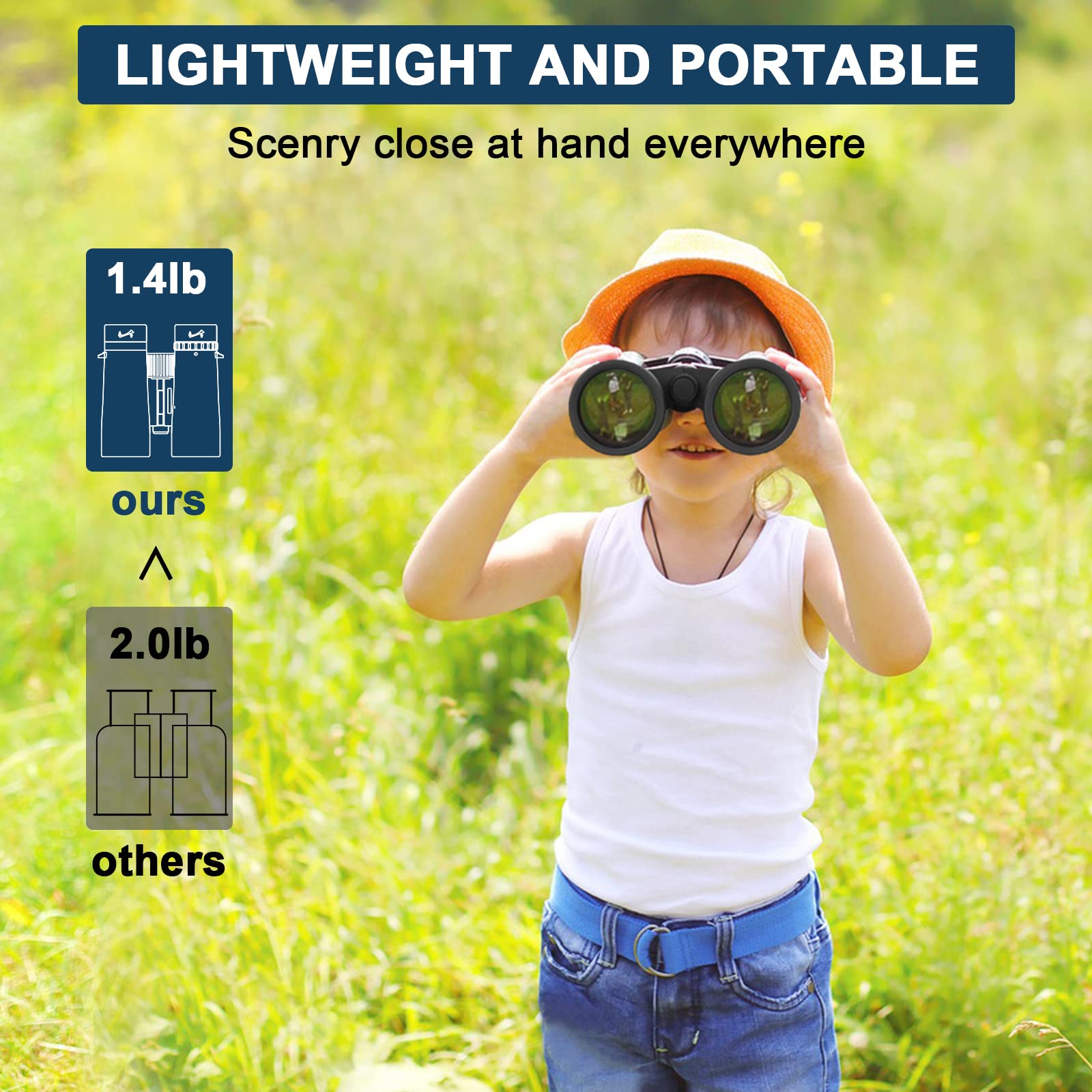Innhom 10X40 Binoculars For Adults Low Night Vision Binoculars For Hunting Hd Waterproof Compact For Adults Night Vision And Day Bird Watching Hiking With Bak4 Prism Fmc Lens
