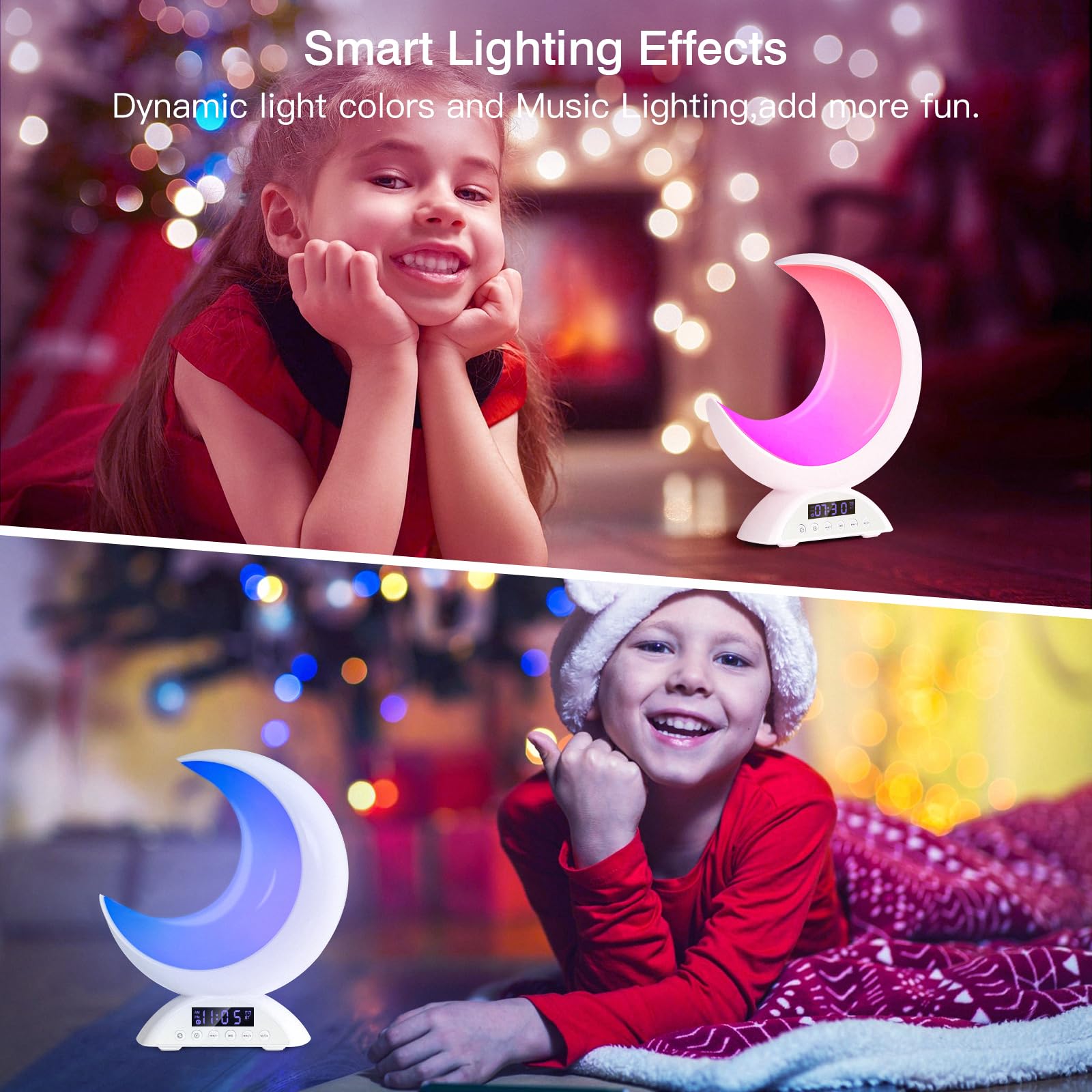 Brnewo Touch Moon Table Lamp With Time Alarm Clock, Rgb Adjustable Light With Bluetooth, With Scene Mode And Music Mode, Warm White Led Moon Light, Suitable For Home Decoration, Bedroom Living Room Desk.