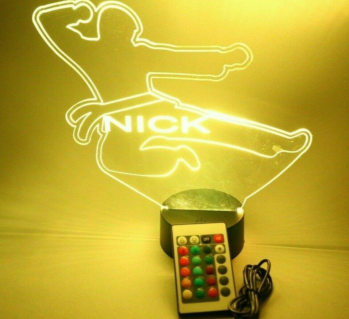 Mirror Mania Karate Night Light Up Table Desk Lamp Led Engraved Martial Arts Custom Name Personalized Karate Do Table Lamp, With Remote, 16 Color Options, Dimmer, It'S Wow, Great