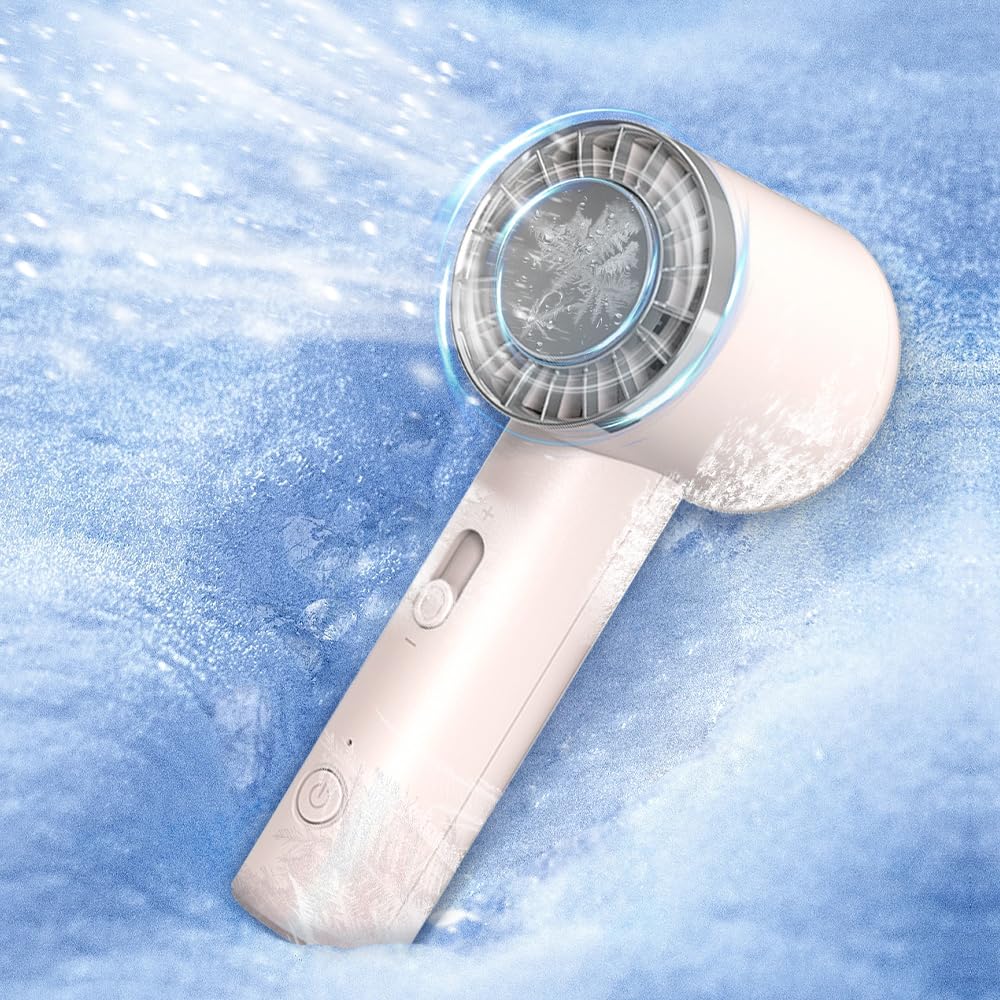 High Speed Handheld Fan With Ice Compress 0-100 Stepless Speed Jet Fan 2000Mah Rechargeable Personal - Koospark