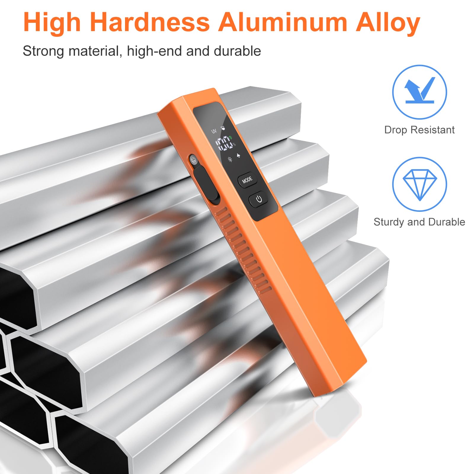 Acoszero Edc Flashlight 4 In 1 Pocket Magnetic Flashlight High Lumens Work Light With Green Beam & Uv Light & Warning Light Combo Edc Rechargeable Lt-010 (Orange)